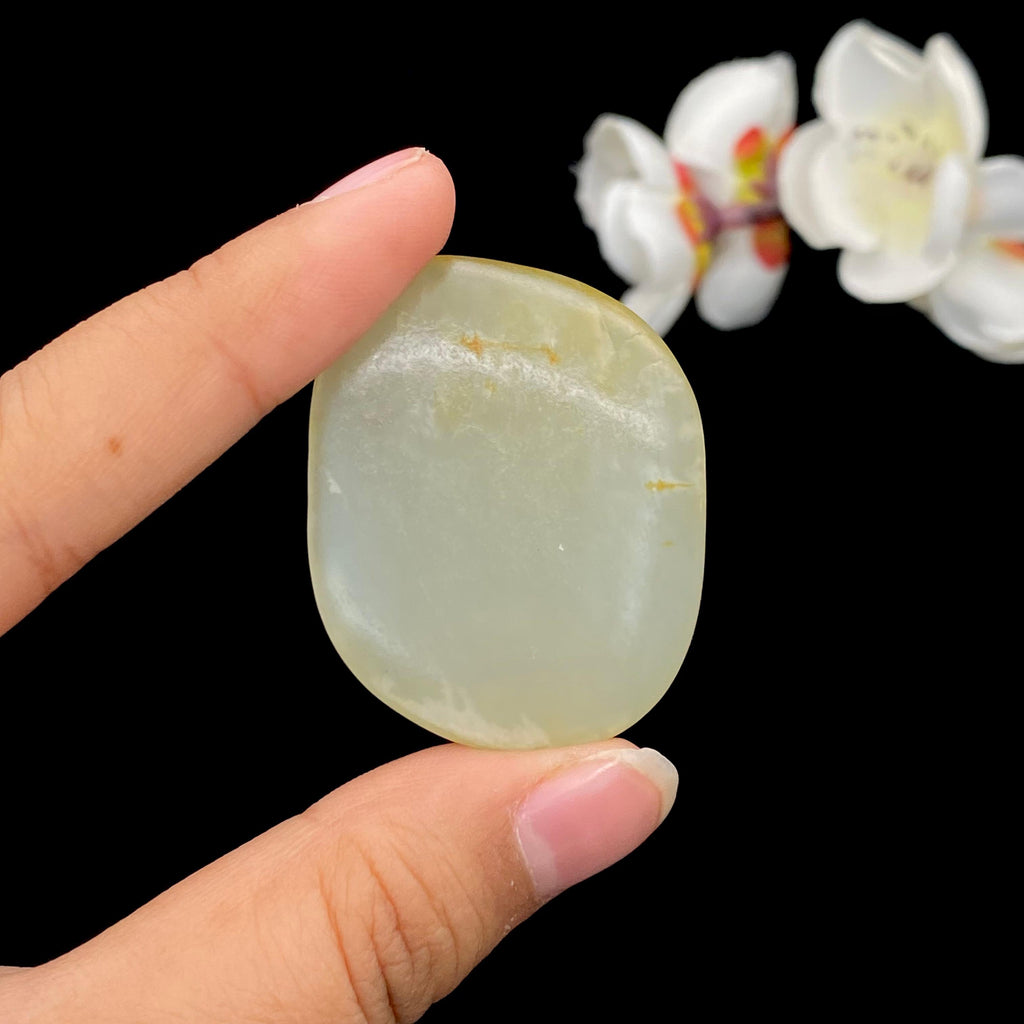 和田玉青白玉带黄皮籽料原石（20g）