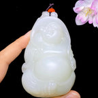 和田玉白玉佛公手把件（192.7g）