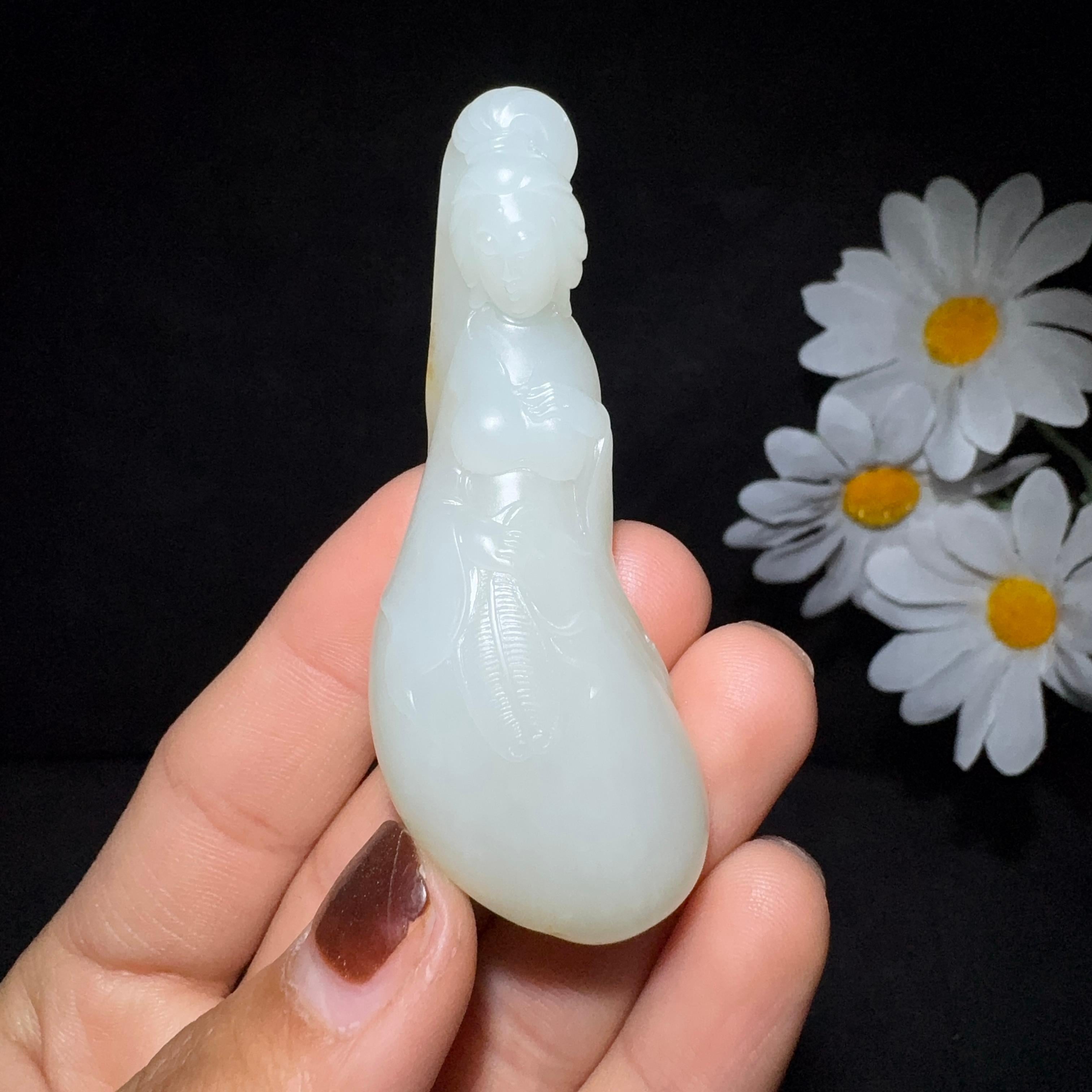 和田玉籽料挂件玉贵人（32.0g）
