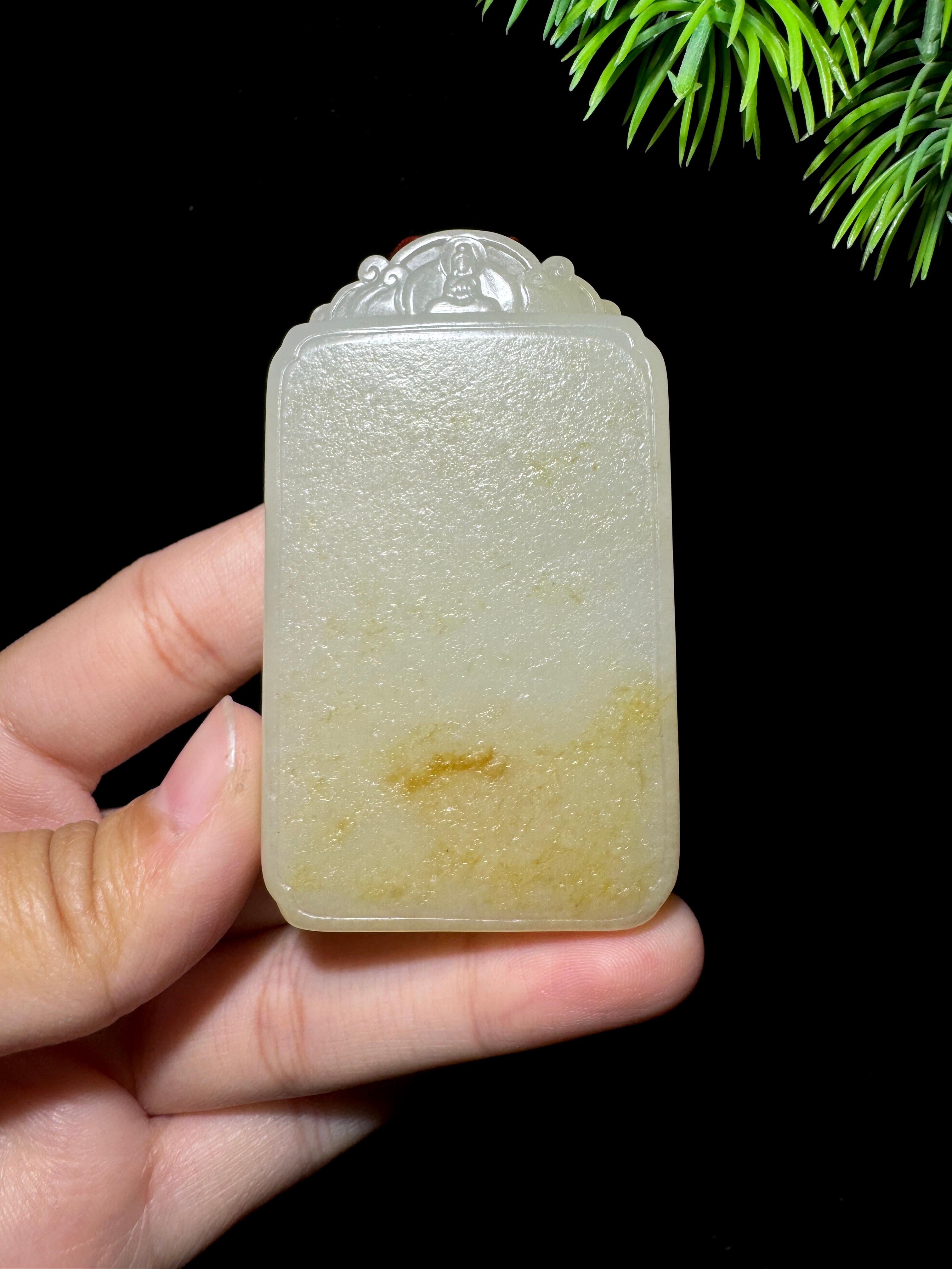 和田玉籽料白玉无事牌（78.3g）