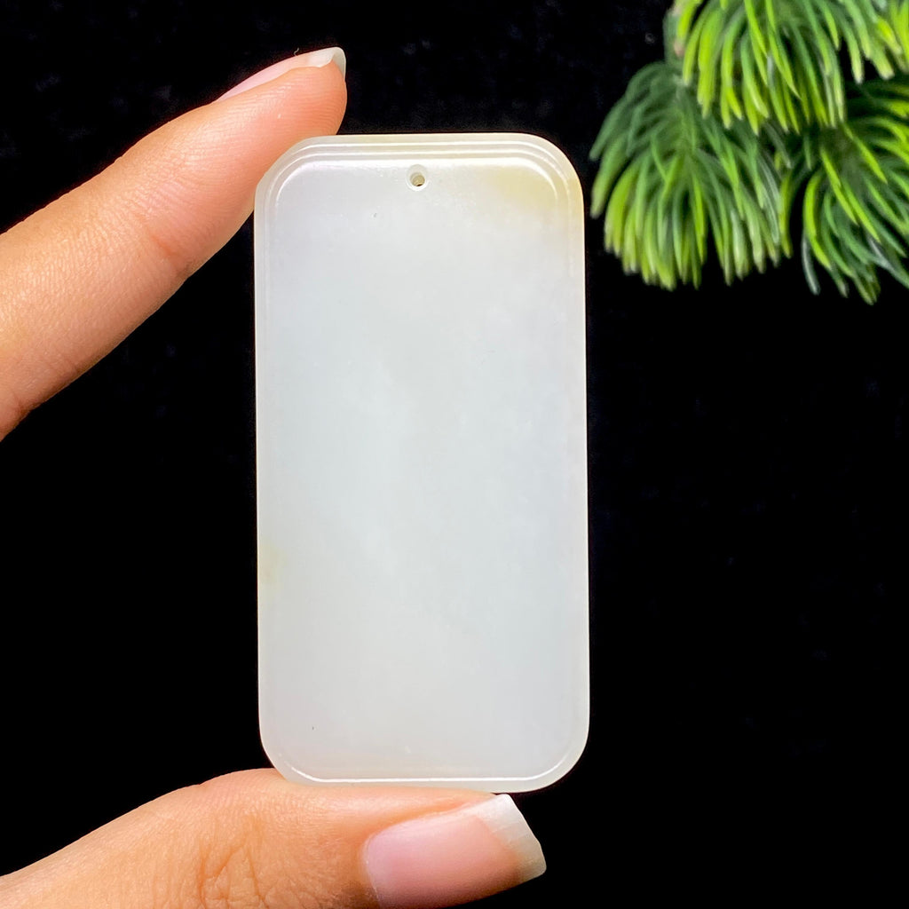 和田玉糖白无事牌（44.0g）