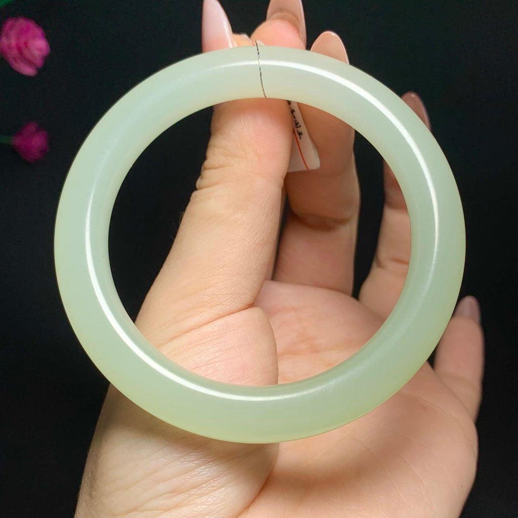 顶级和田山料高冰带翠手镯（43.0g）