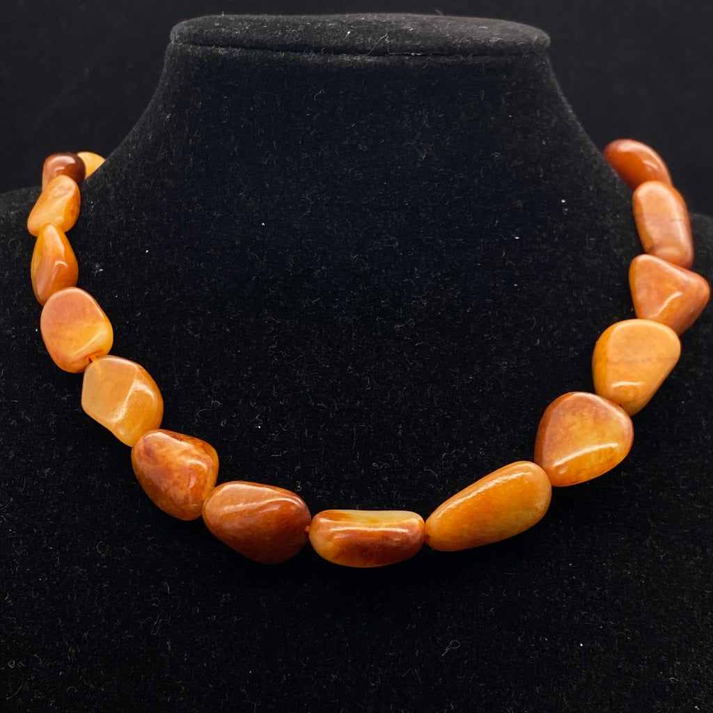 和田玉黄沁皮【精品项链】（96.9g）