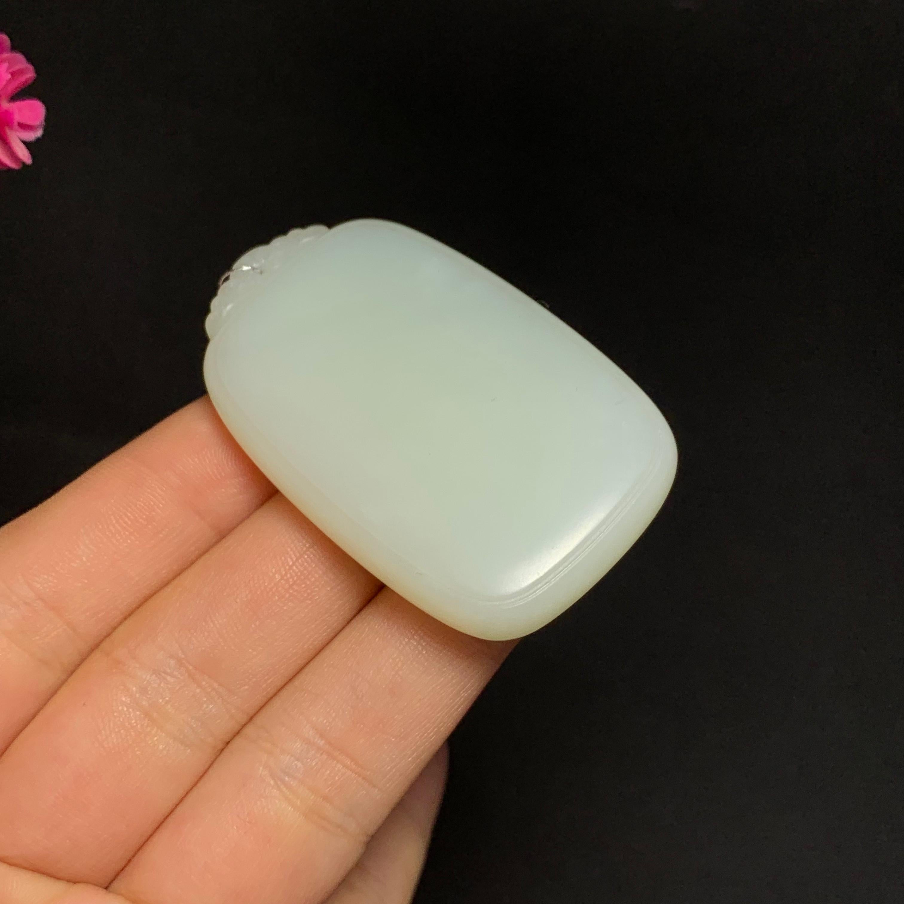 顶级和田羊脂白玉平安牌（38.0g）