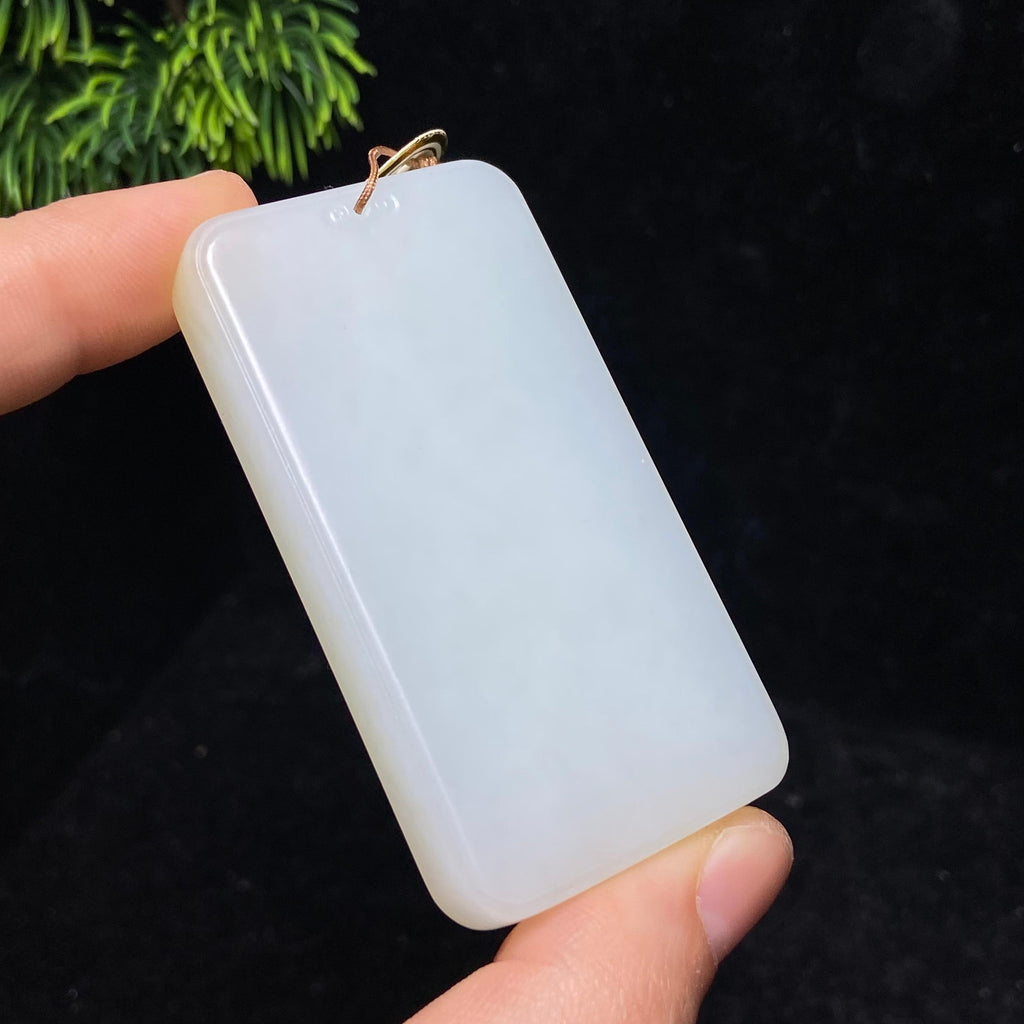 和田玉糖白无事牌（60.4g）