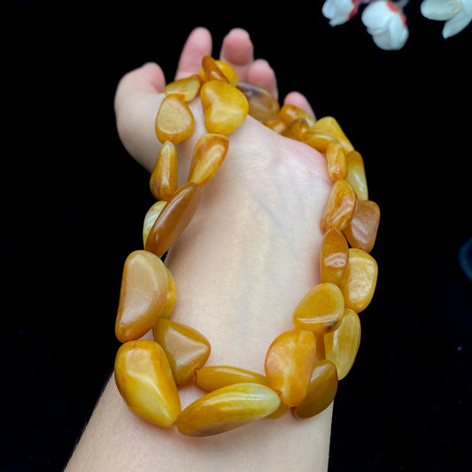 和田玉黄沁皮【精品项链】（114.1g）
