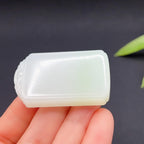 和田玉羊脂白玉平安无事牌玉牌（32.9g）