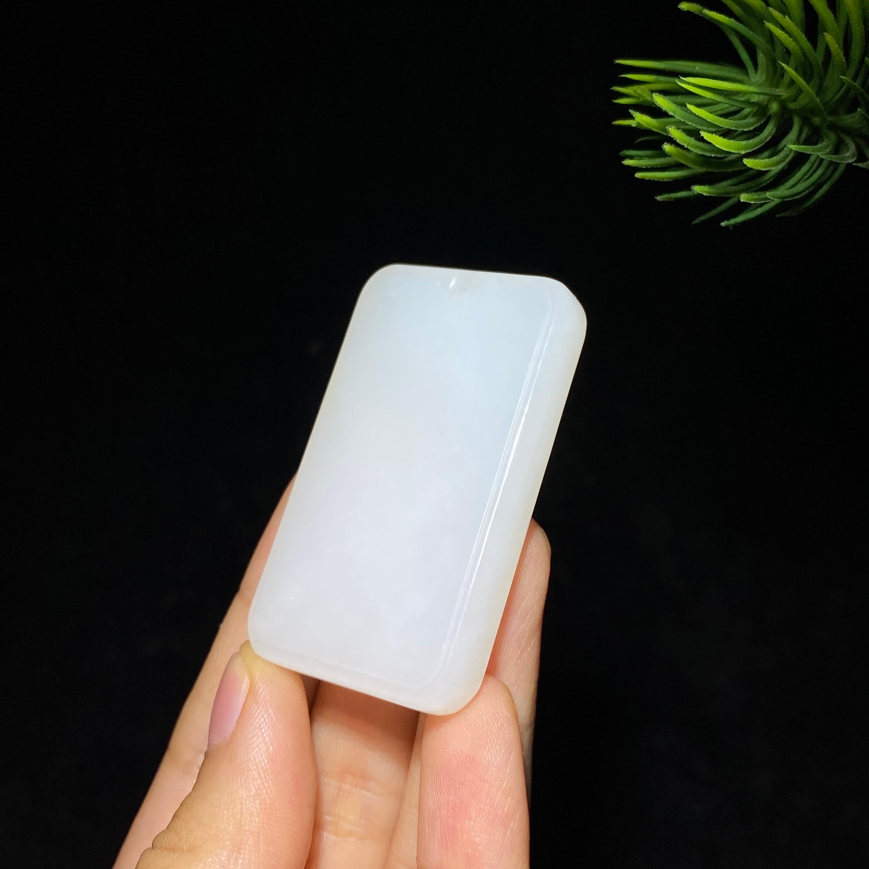 和田玉白玉无事牌（31.6g）