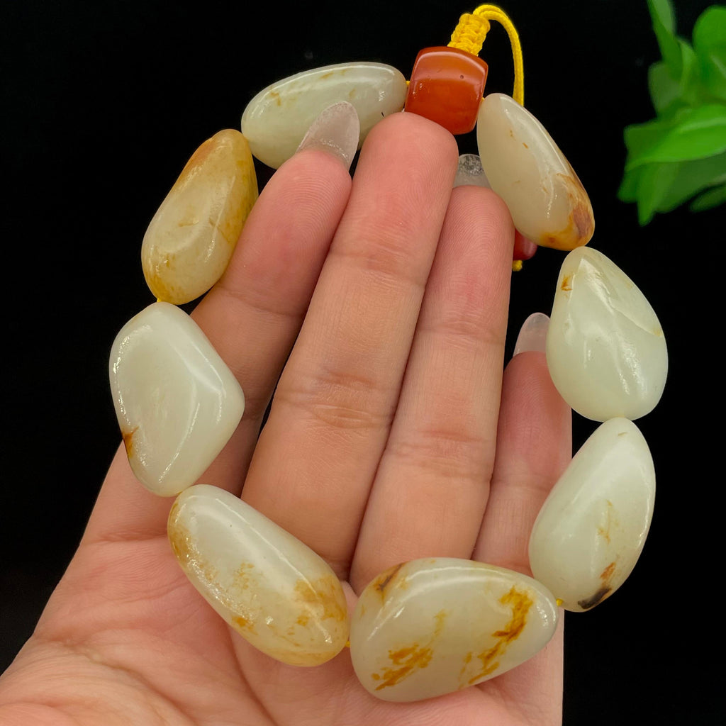 和田玉黄皮籽料【精品手串】（74.4g）