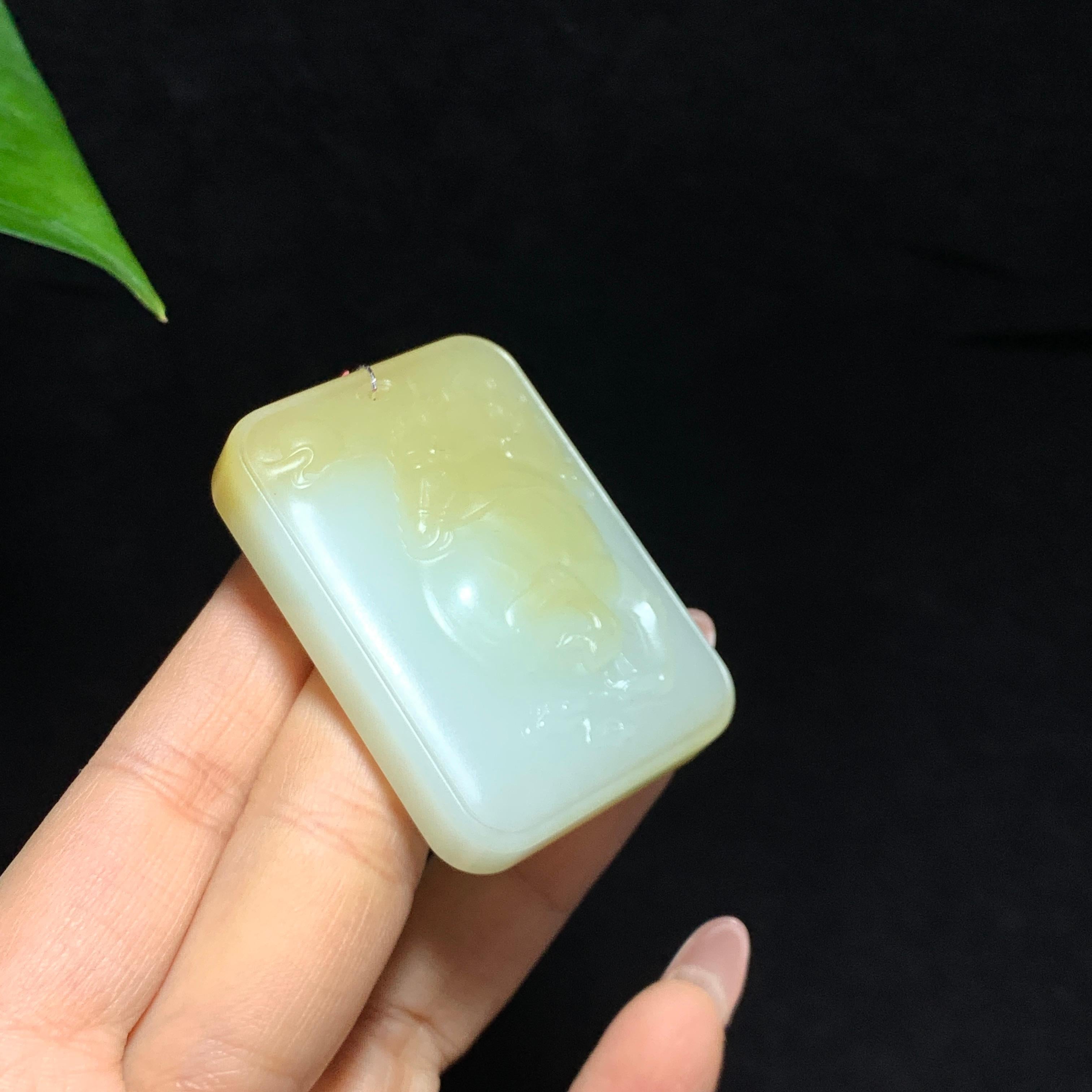 和田漂亮糖白玉生肖马挂件（58.6g）