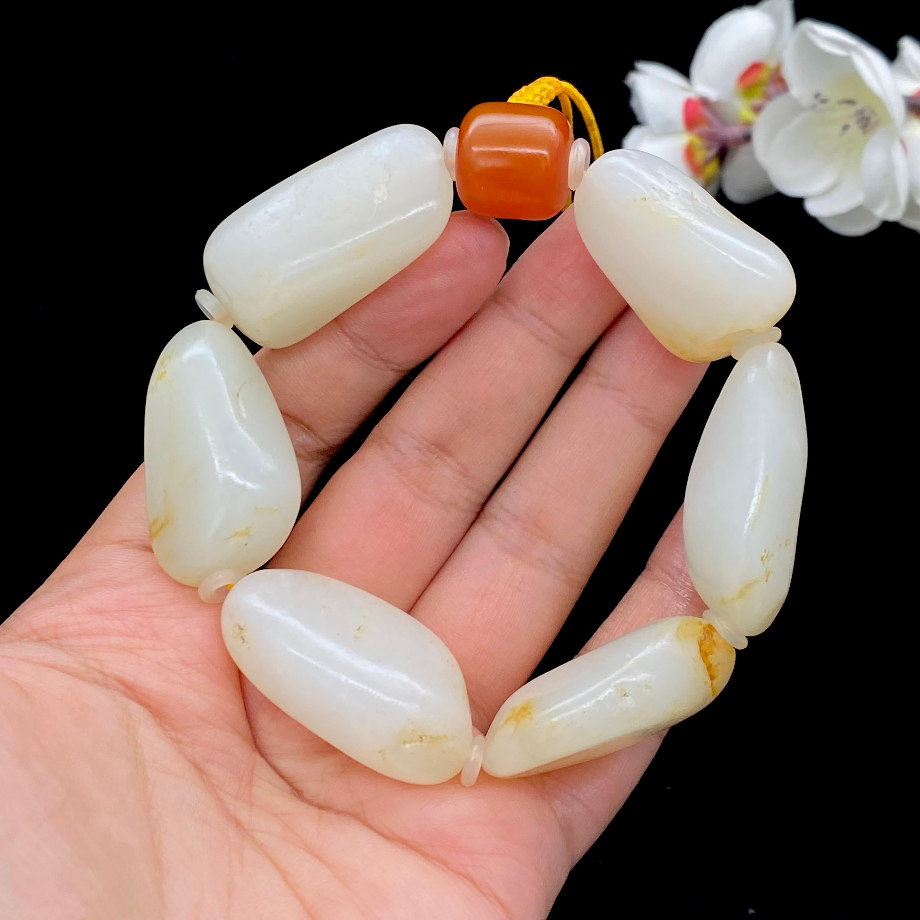 和田玉洒金皮籽料【精品手串】（92.7g）