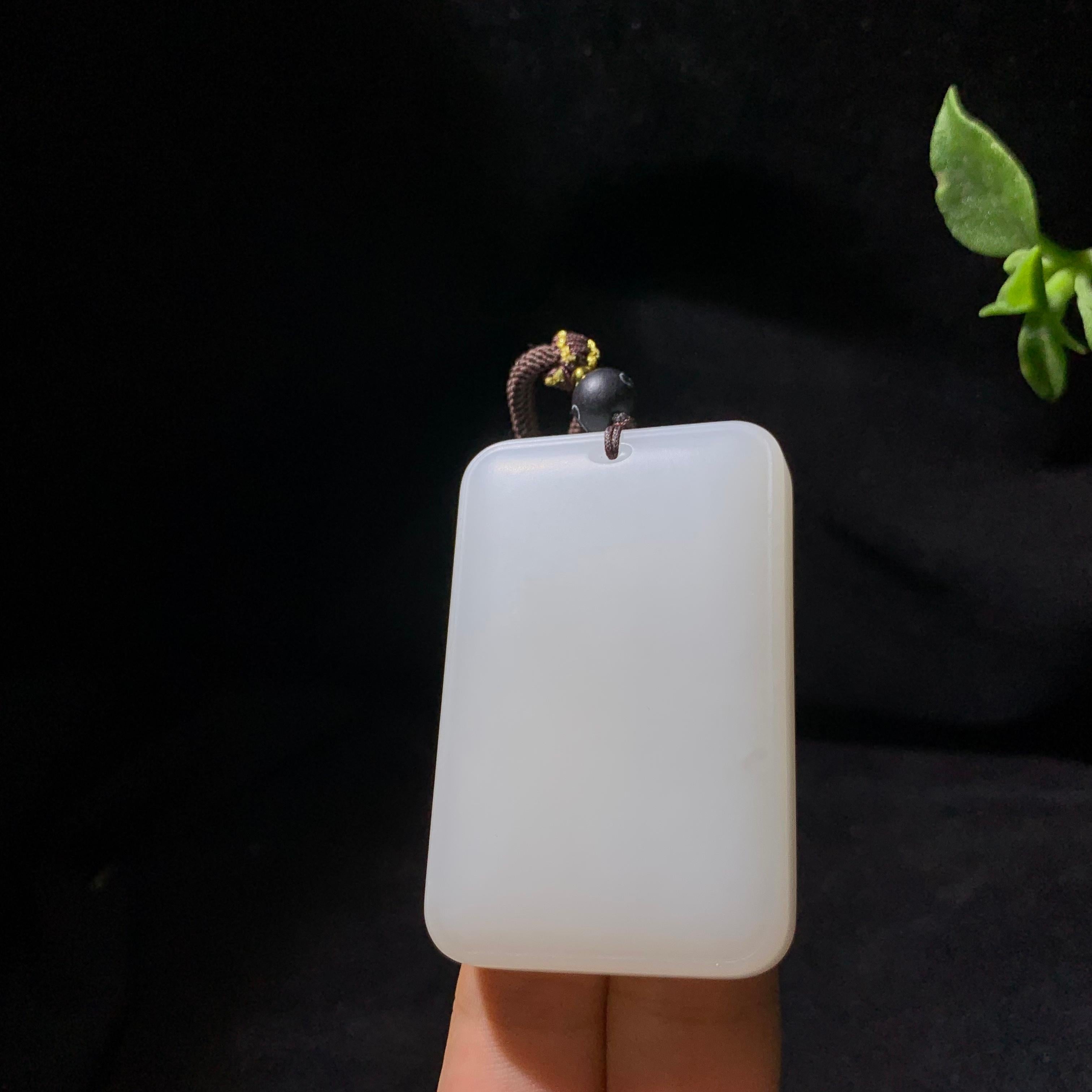 和田羊脂白玉平安无事牌（71.6g）