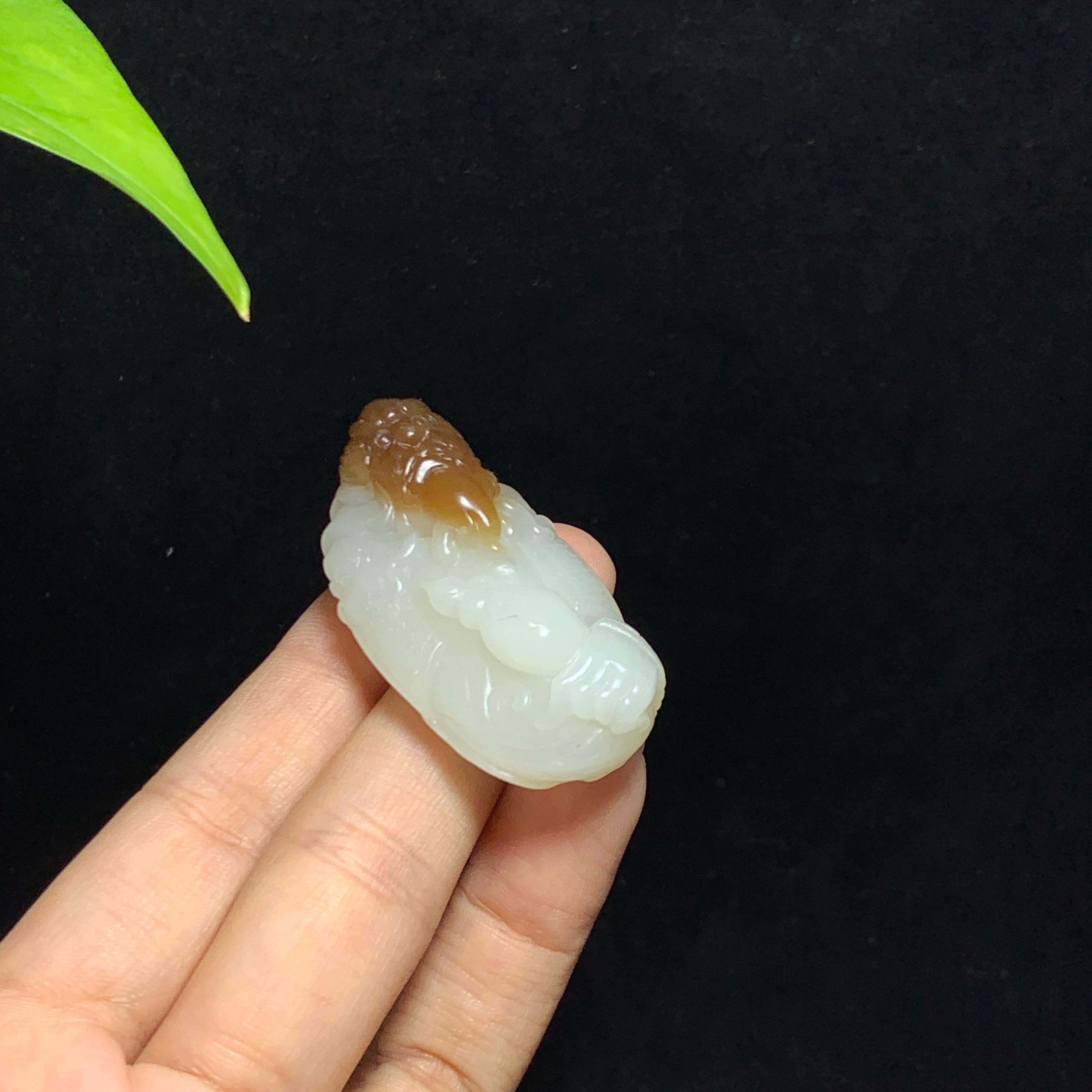 和田山料糖白玉达摩挂件（31.2g）