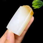 和田玉糖白无事牌（32.8g）