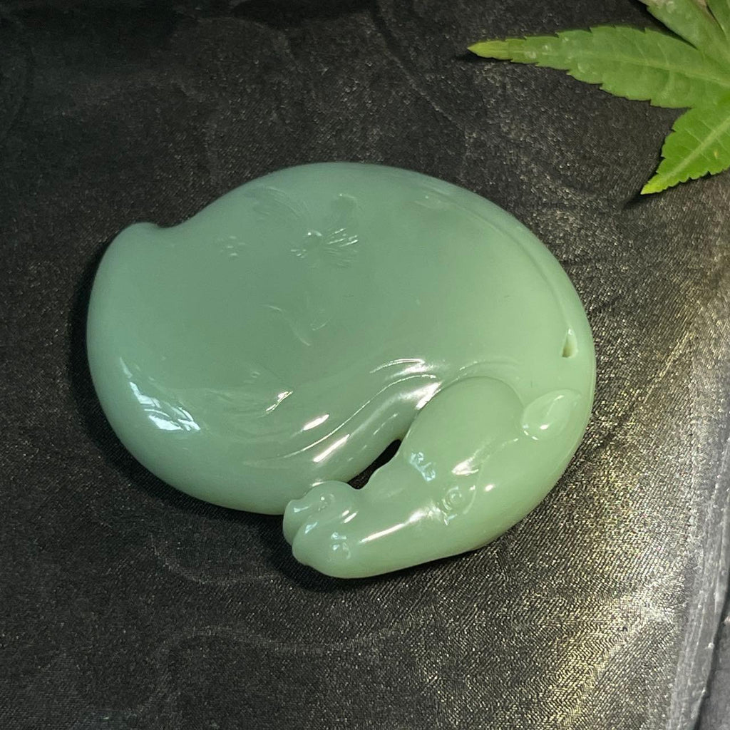 和田玉碧玉粉青马到成功（50.0g）