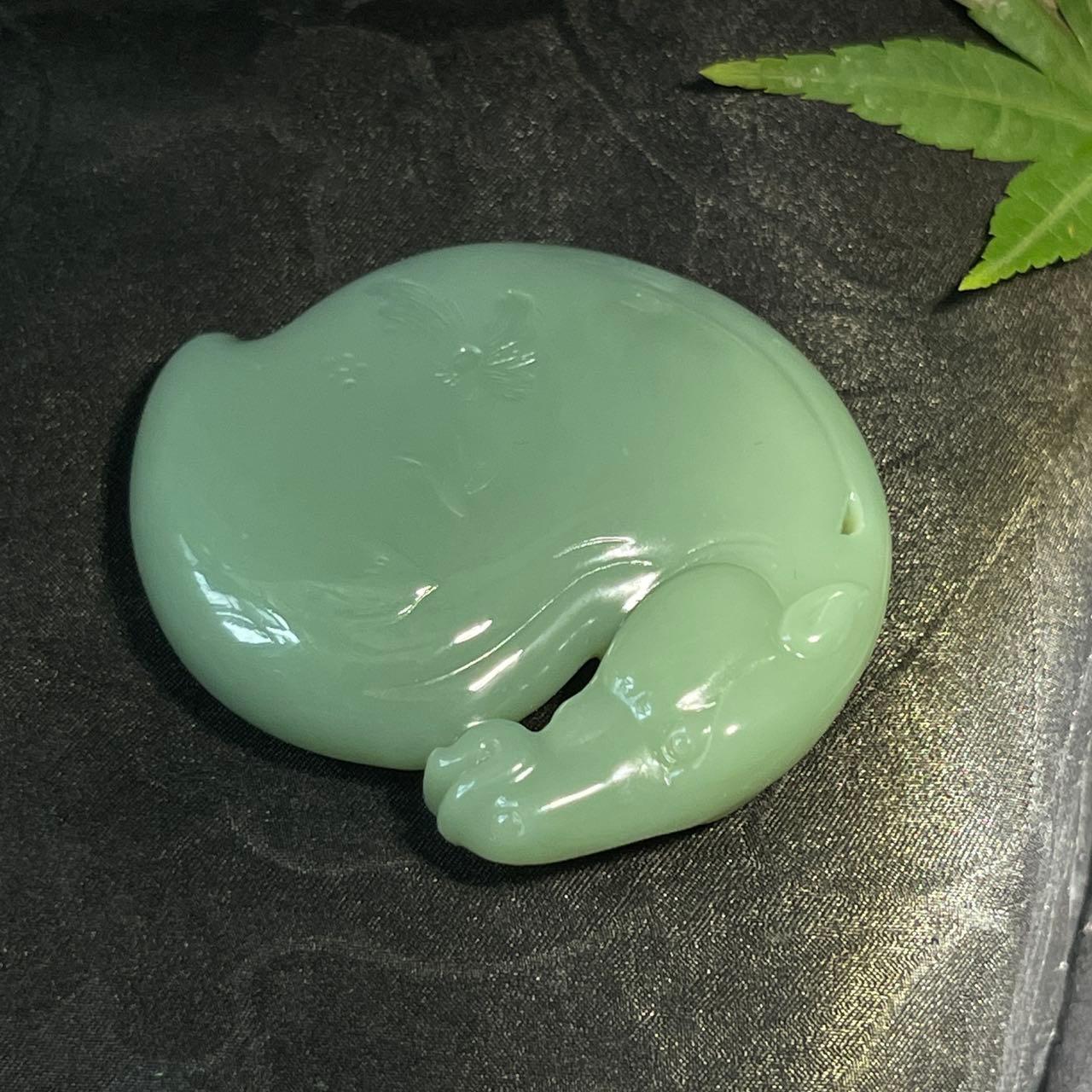 和田玉碧玉粉青马到成功（50.0g）
