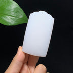 收藏级和田山料羊脂白玉无事牌挂件（90.8g）