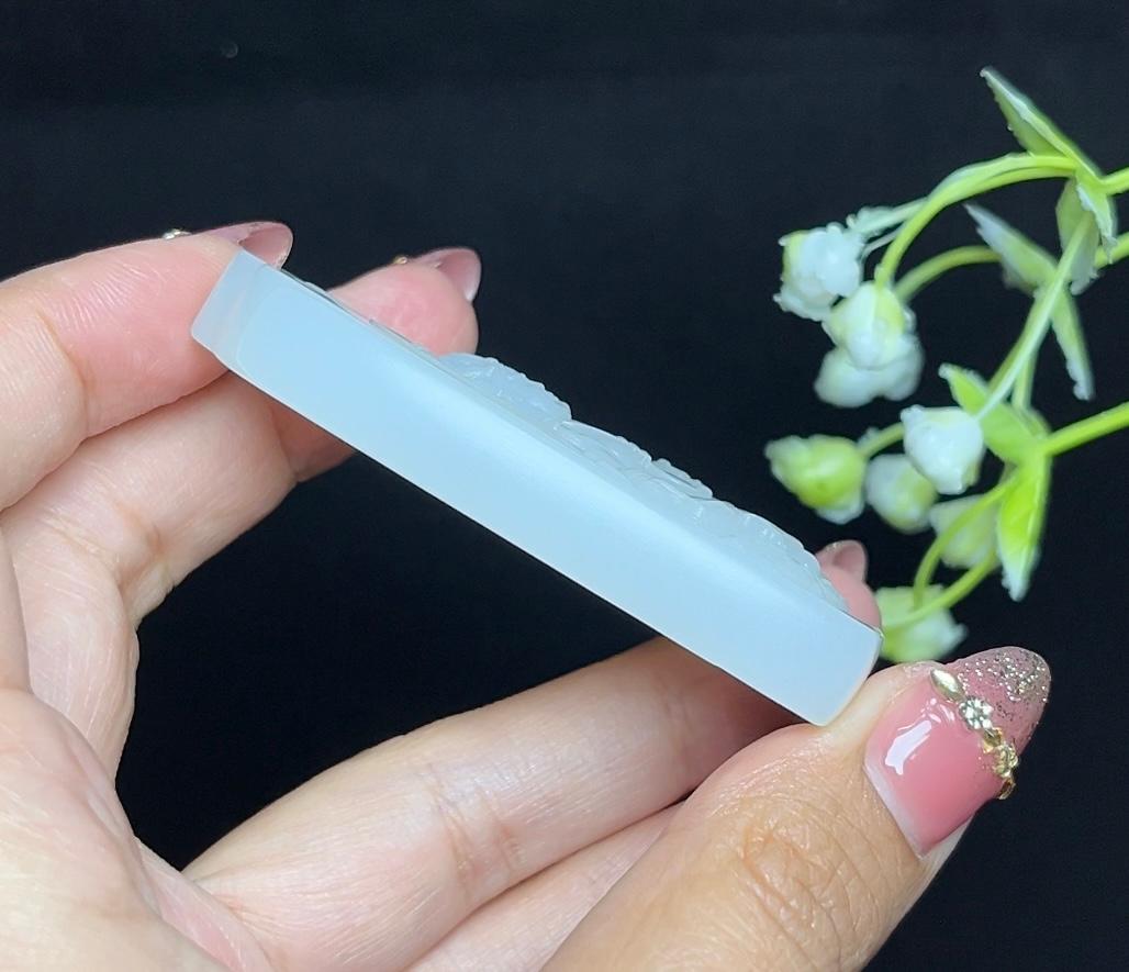 和田玉羊脂玉白黄财神（60.3g）