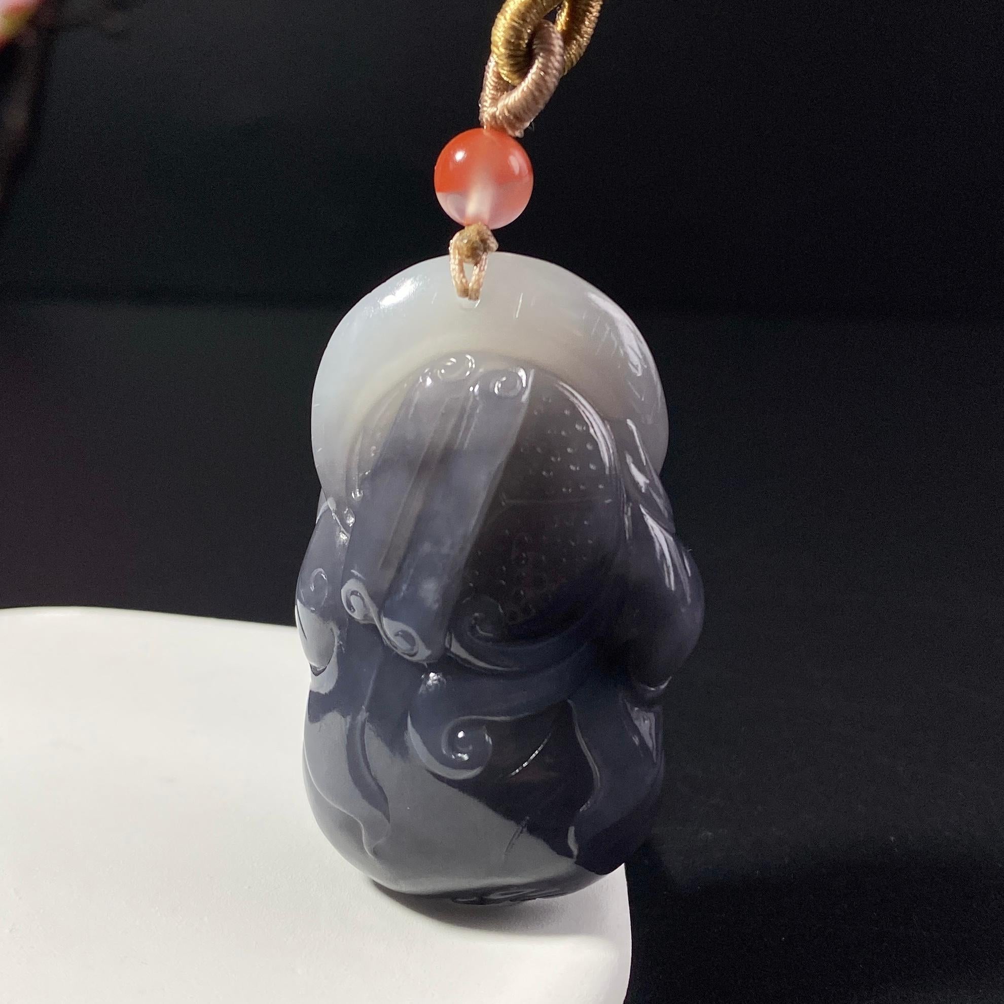 和田玉紫罗兰财神2607190024（40.9g）
