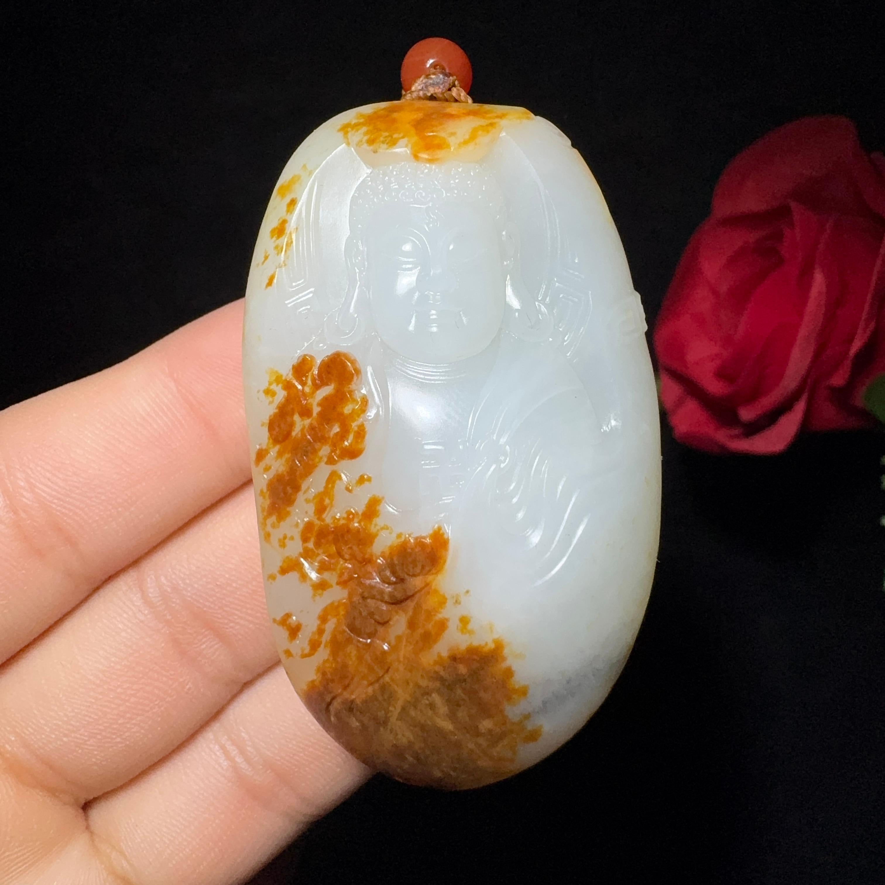 和田玉籽料挂件大日如来（57.8g）