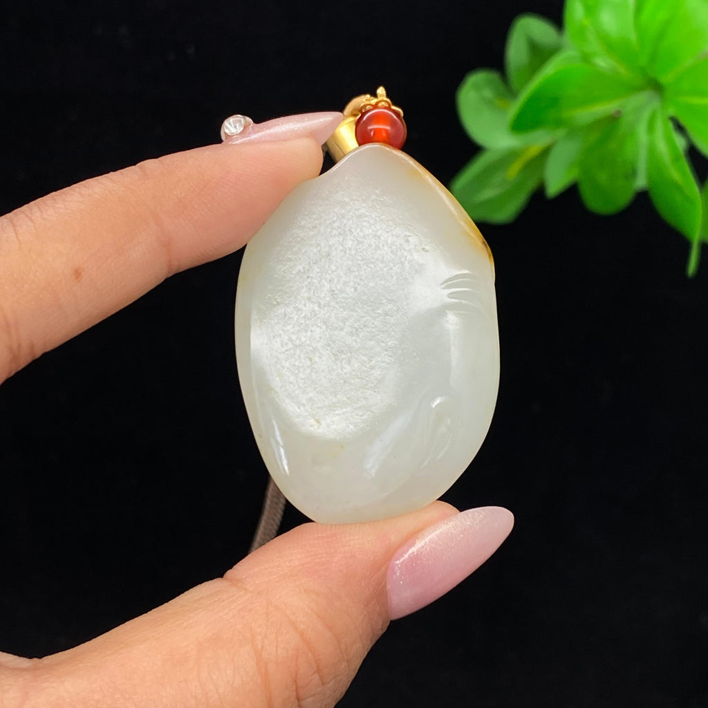 和田玉白玉籽料【大象】挂件（34.7g）