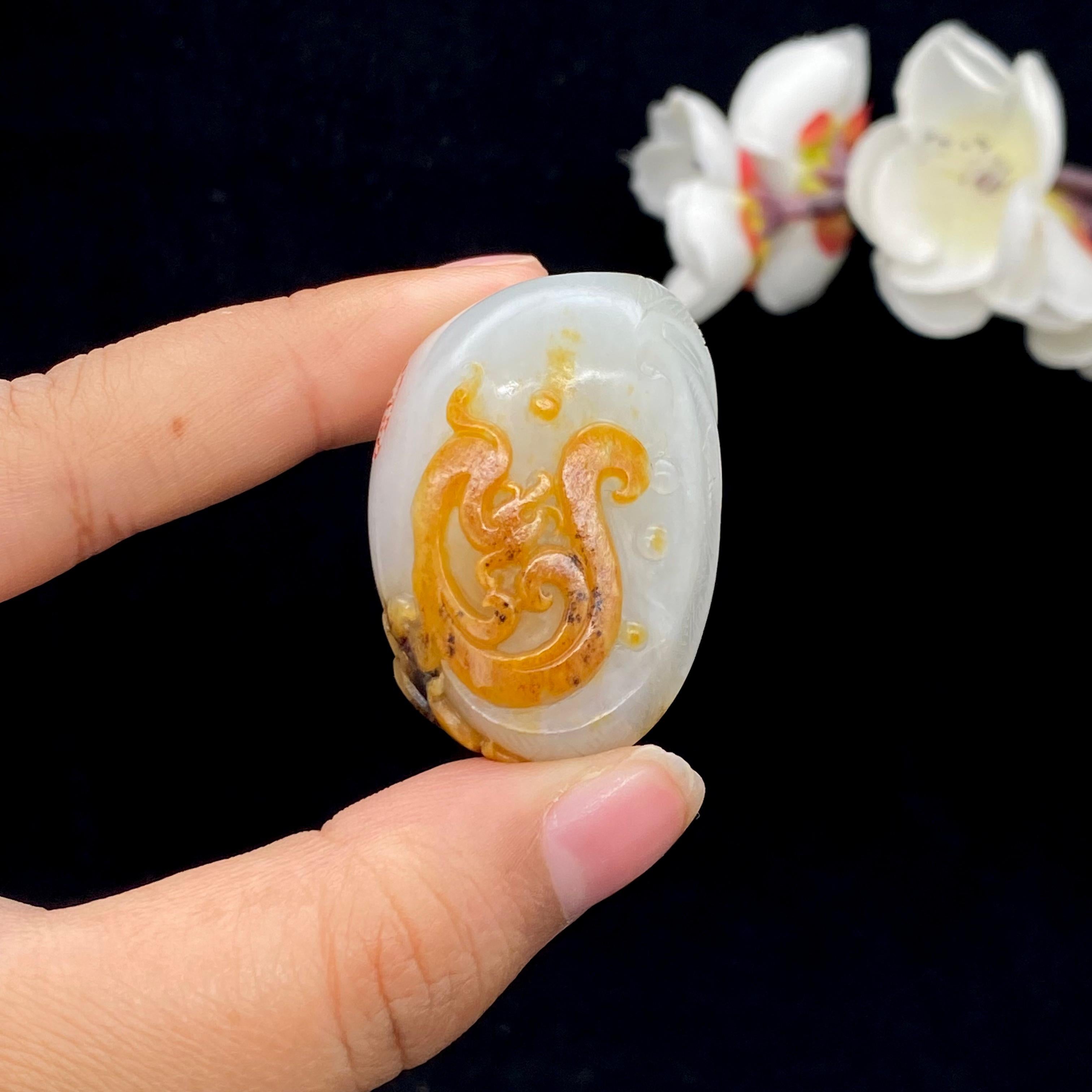 和田玉籽料【仿古龙】挂件（43.2g）