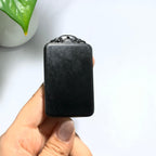 和田籽料黑青无事牌挂件（75.2g）