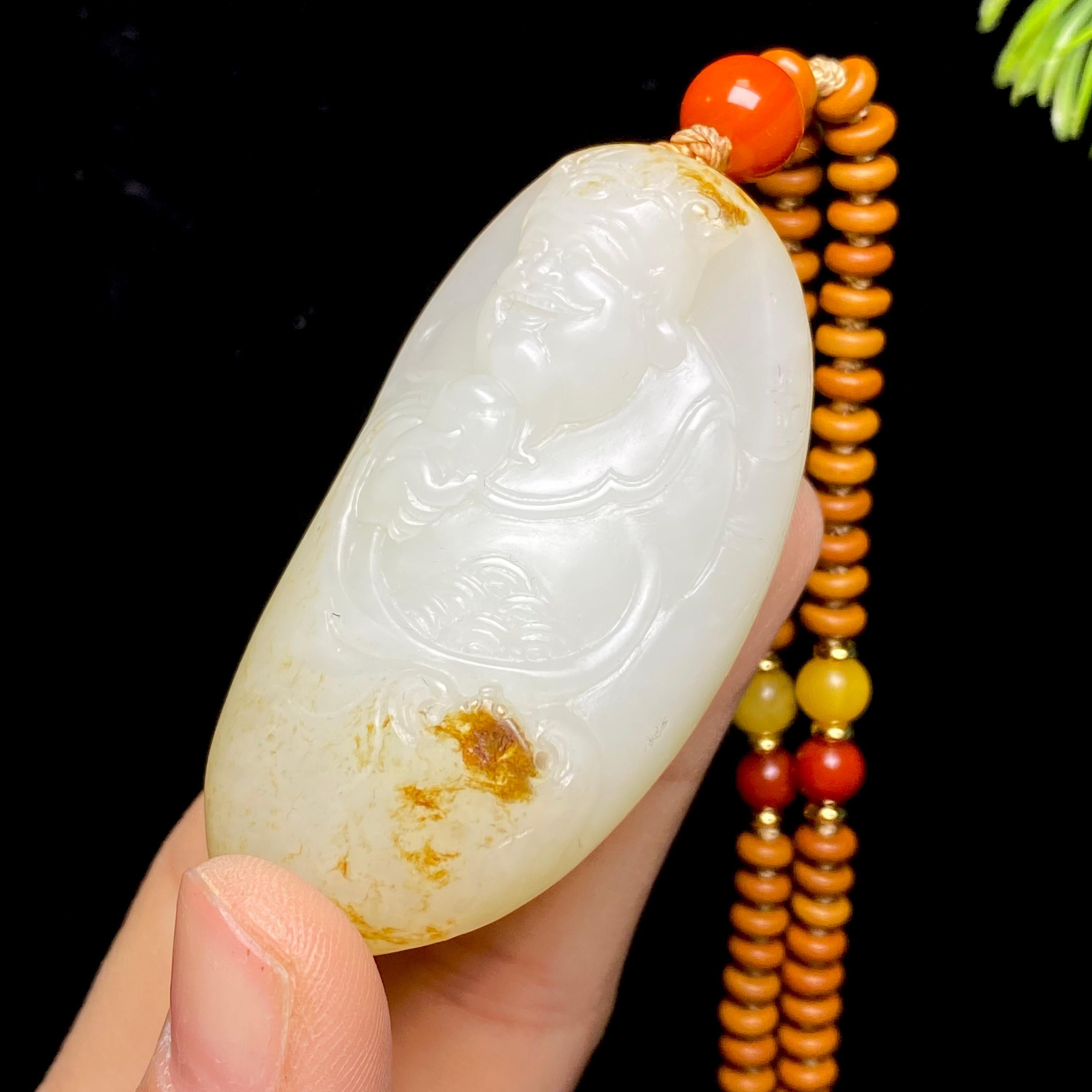 和田玉籽料财神（69.4g）