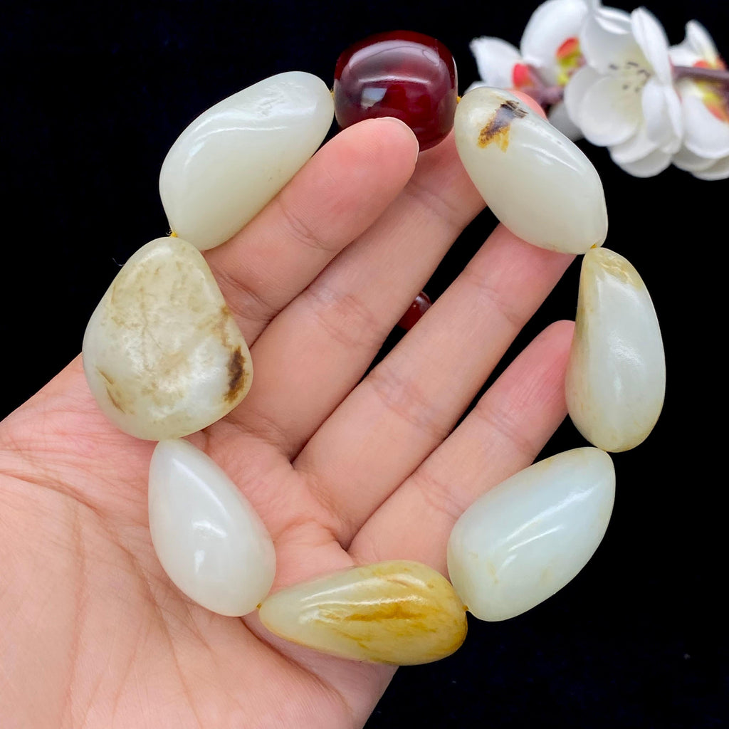 和田玉洒金皮籽料【精品男士手串】（151.9g）