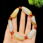 和田玉洒金皮白肉籽料手串（65.5g）