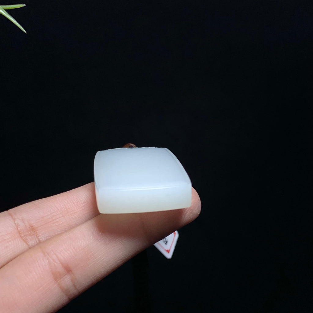 和田白玉无事牌挂件（26.0g）