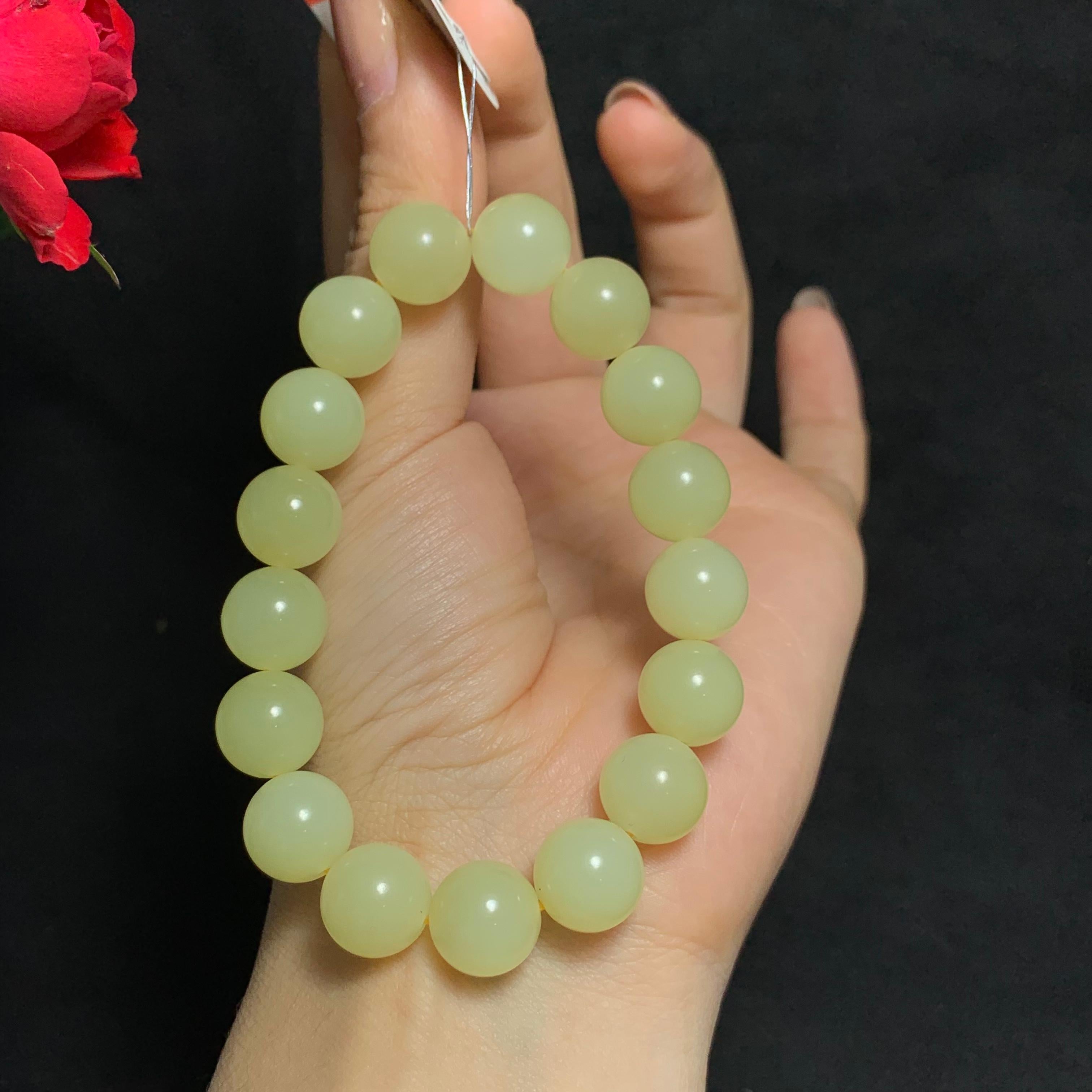 高品质和田山料黄口手串（46.3g）