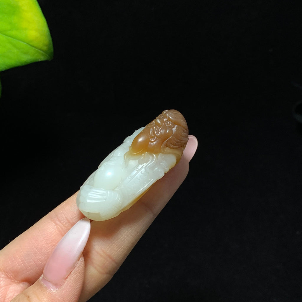 和田山料糖白玉达摩挂件（31.2g）