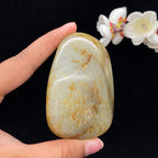 和田玉洒金皮青花籽料手把件（210.9g）
