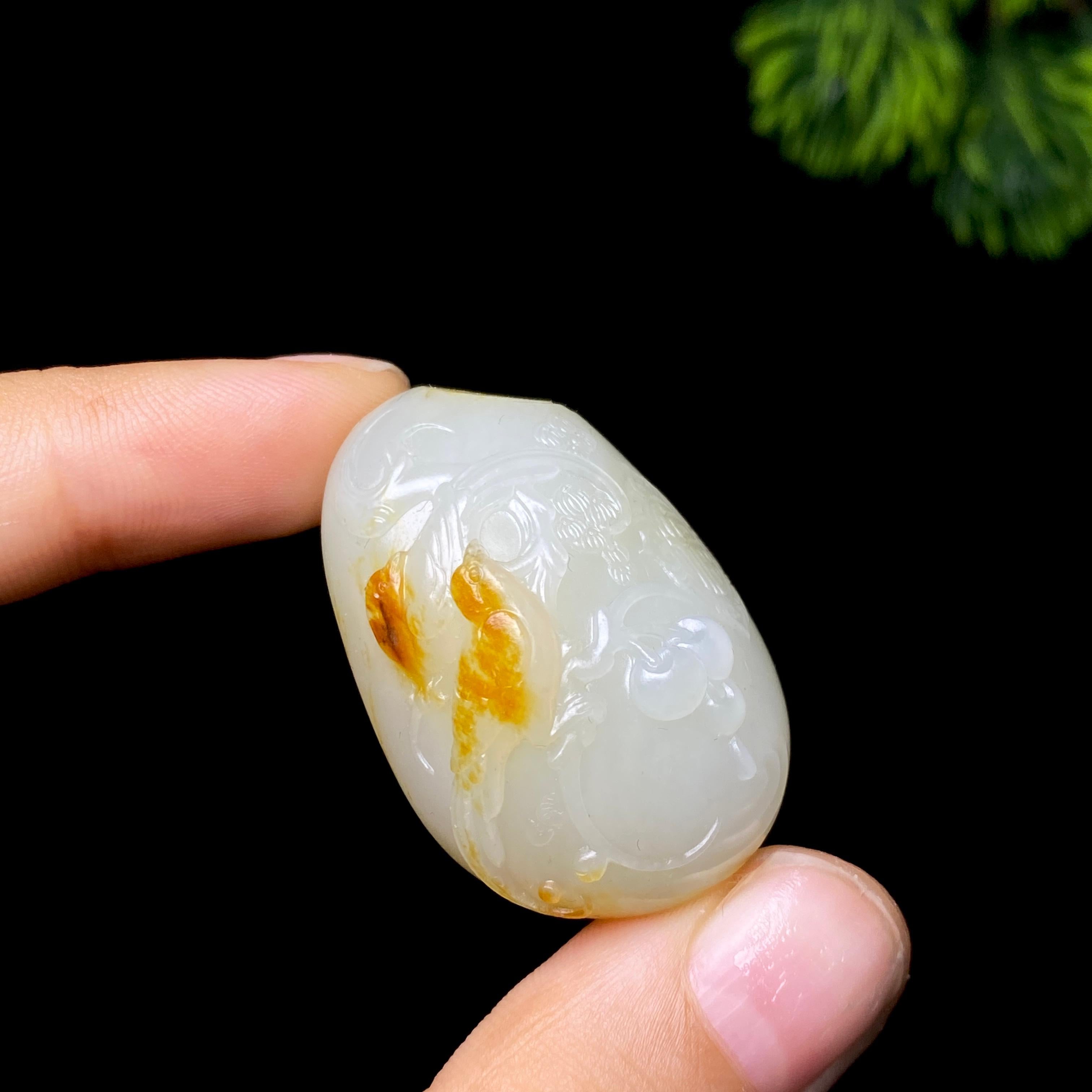 和田玉籽料喜报三元（24.9g）