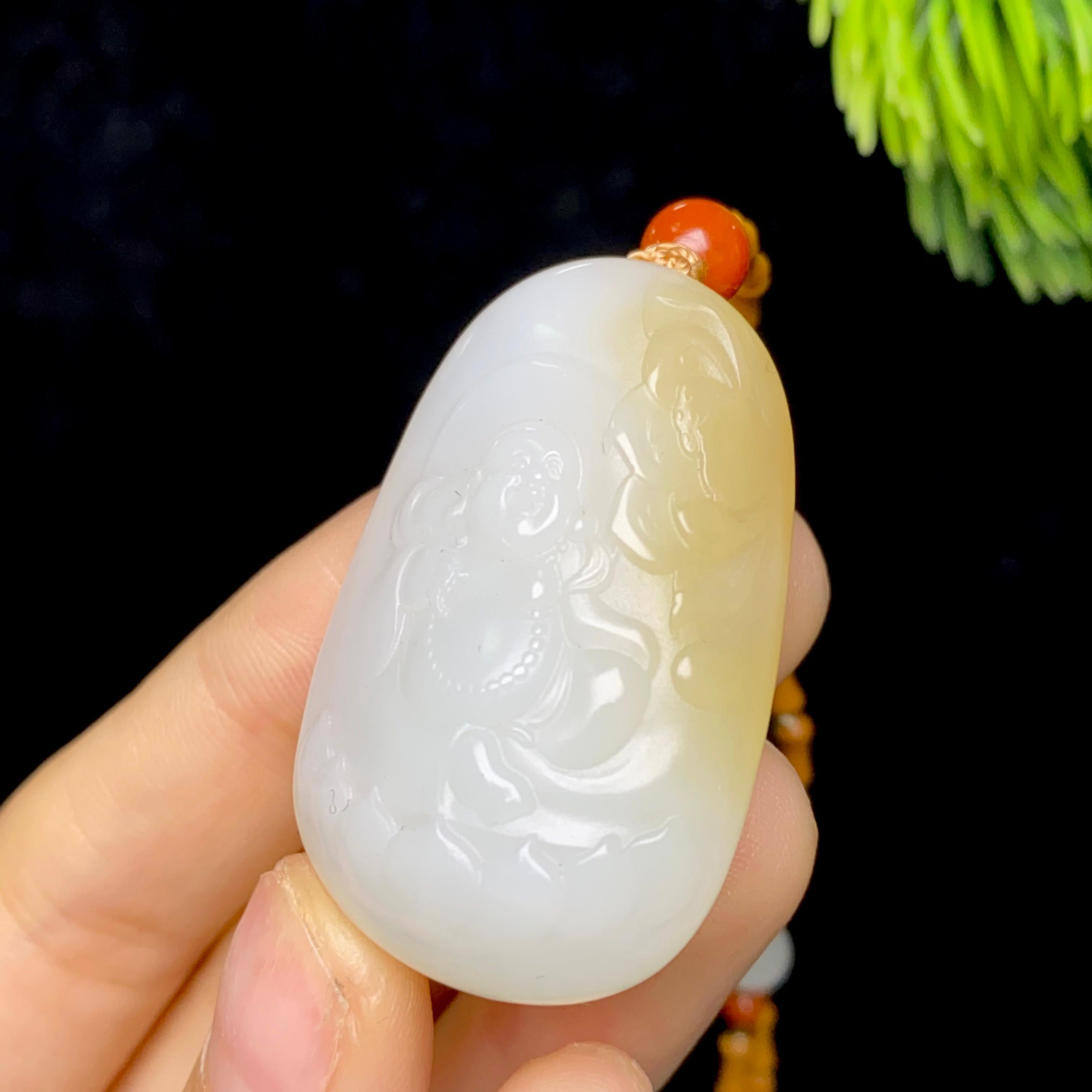 和田玉糖白佛公（22.4g）