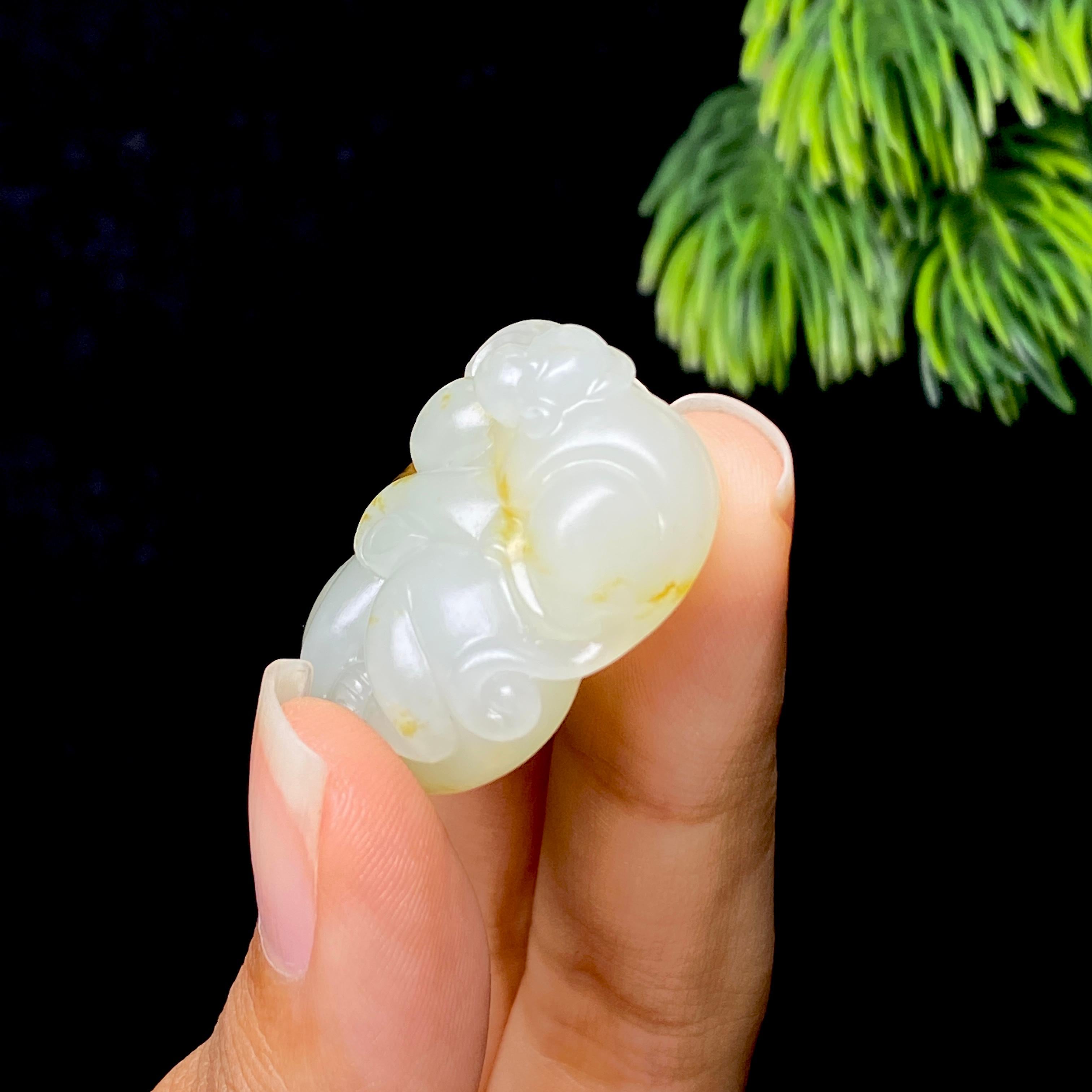 和田玉籽料如意猴（16.5g）