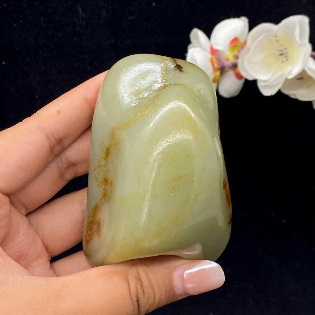 和田玉洒红皮籽料手把件（284.3g）