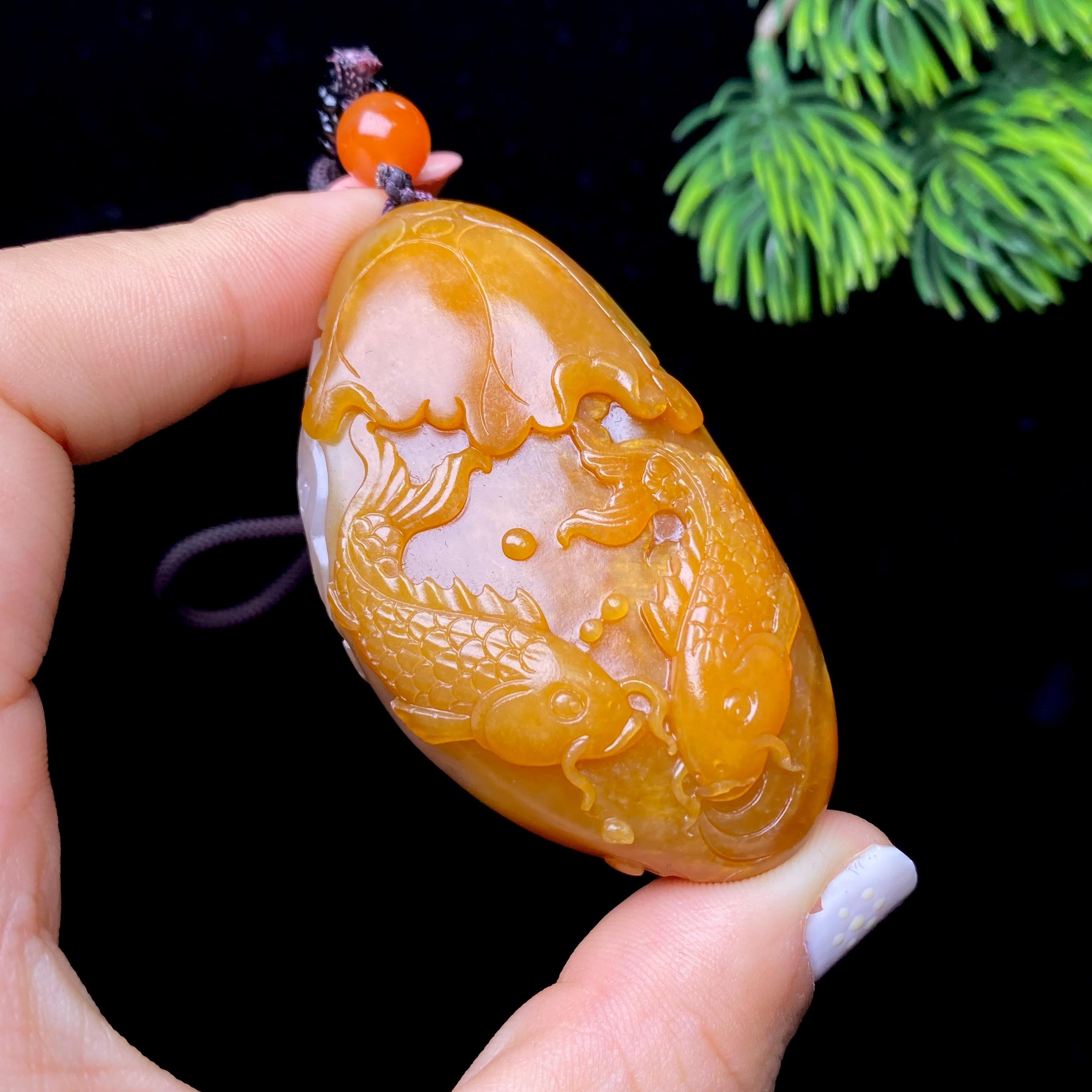 和田玉籽料年年有余（53.4g）