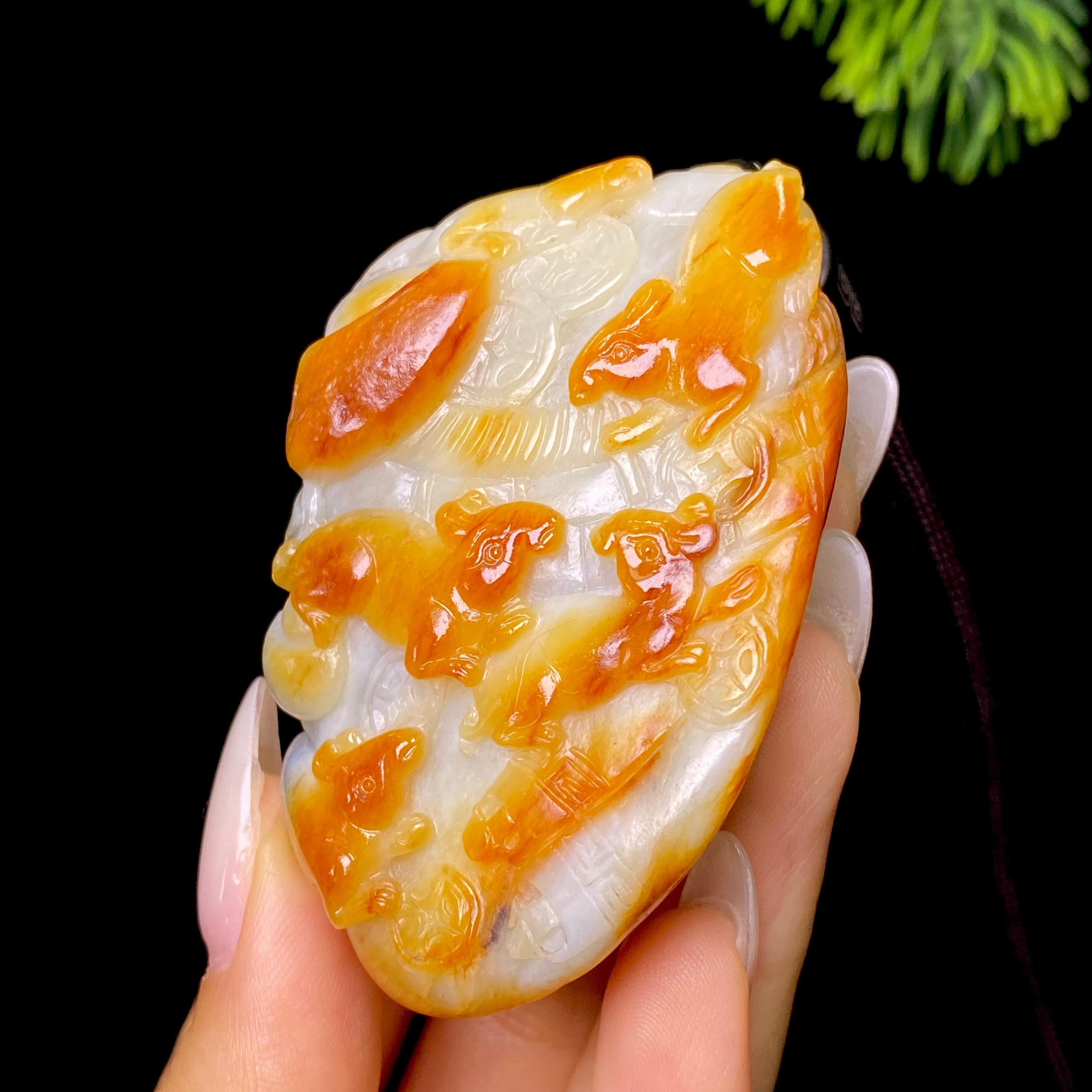 和田玉籽料代代数钱把件（85.6g）