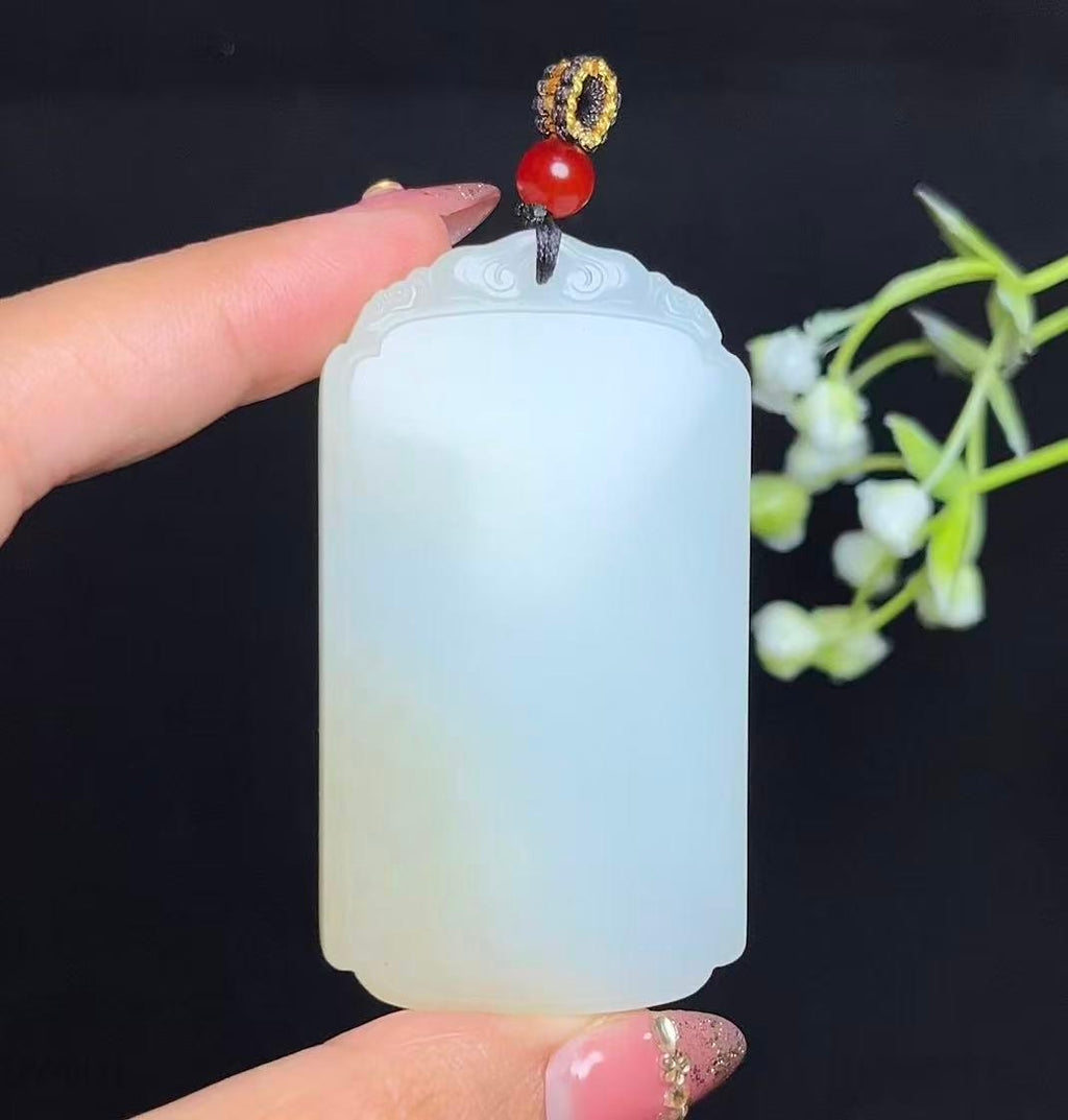 和田玉糖白玉平安无事牌（68.4g）