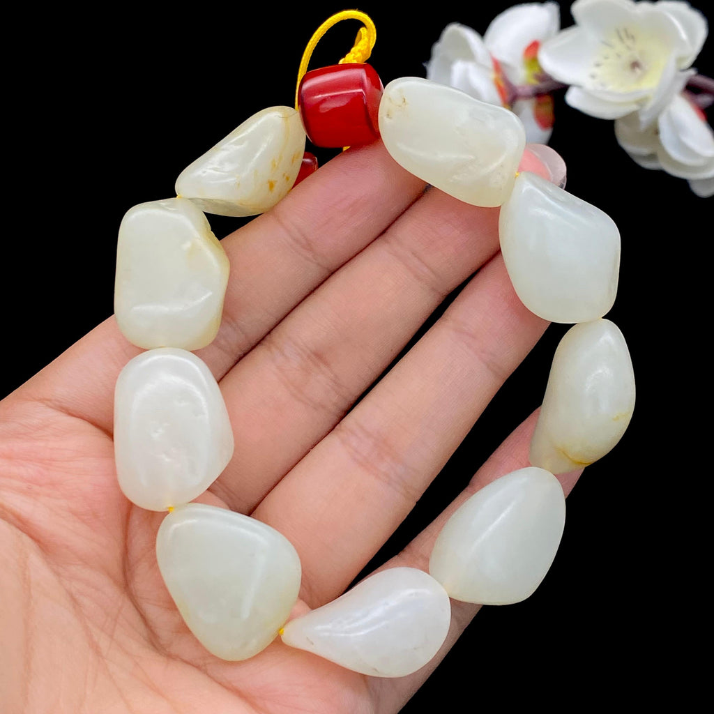 和田玉洒金皮【精品手串】（72g）