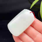 和田玉羊脂白玉平安无事牌玉牌（28.54g）