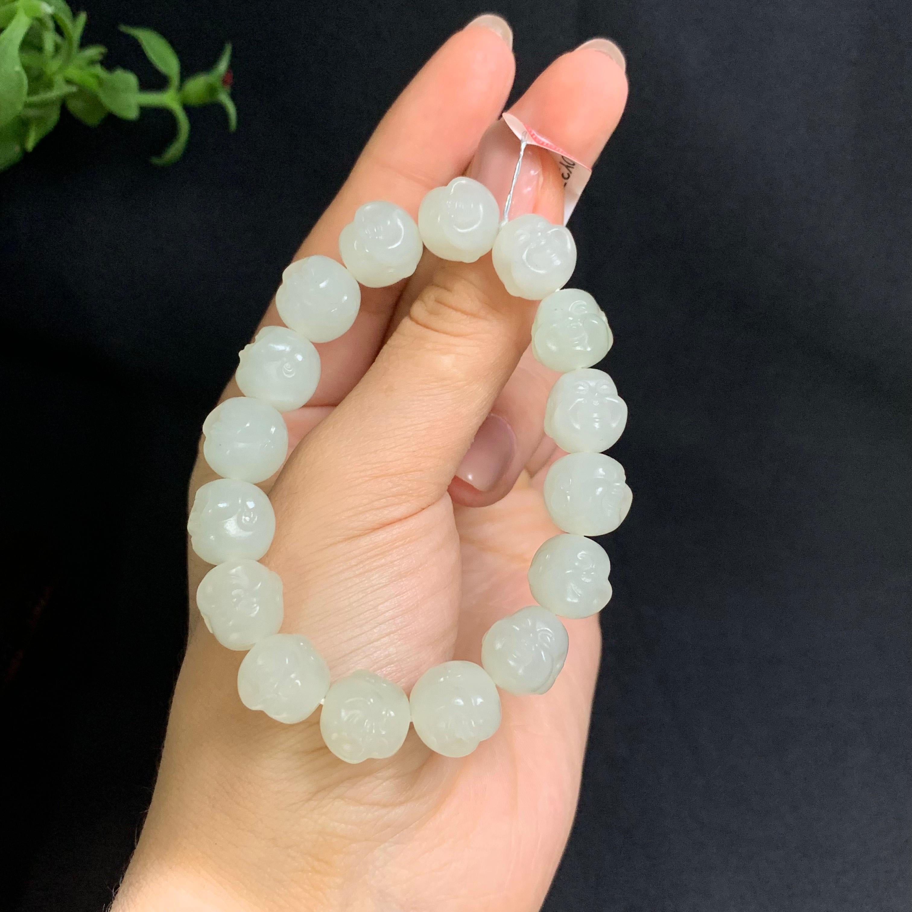 和田山料白玉佛头手串（37.0g）