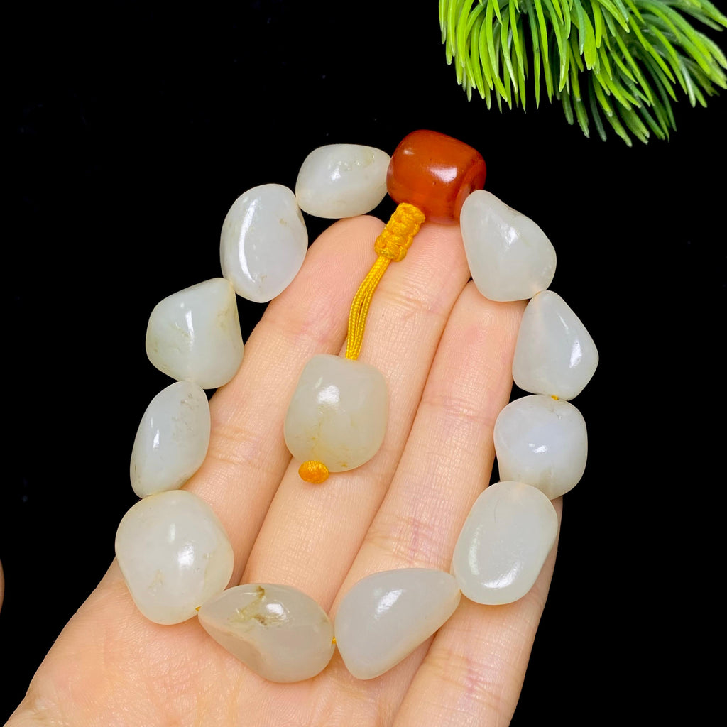 和田玉洒金皮籽料手串（67.5g）