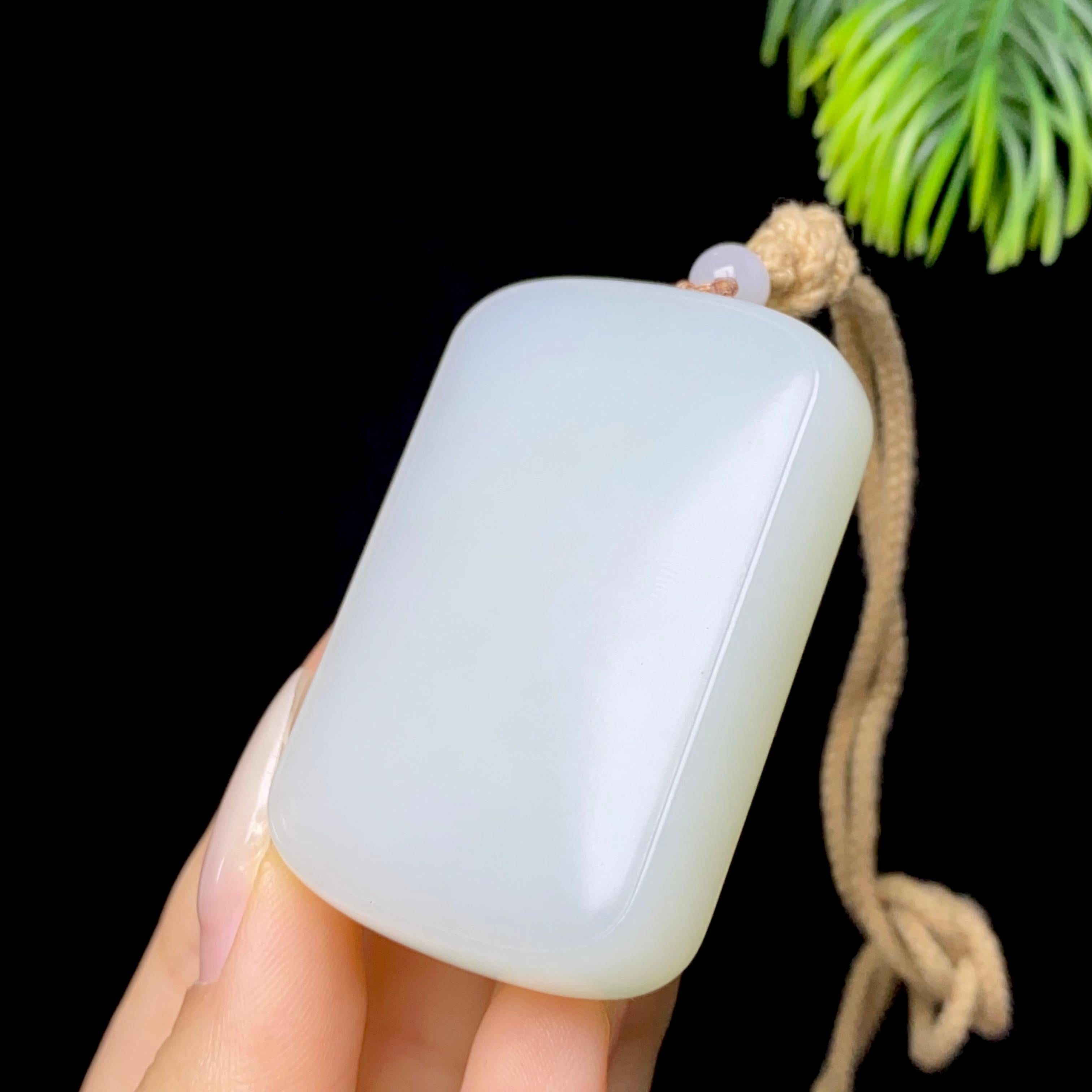 和田玉白玉无事牌（50.6g）