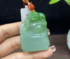 和田玉碧玉双色佛公（44.7g）