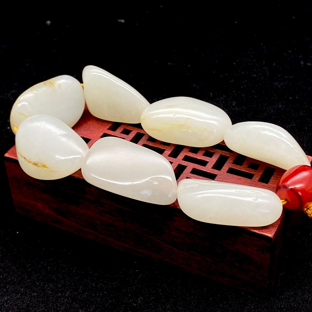 和田玉洒金皮【精品手串】（94.9g）