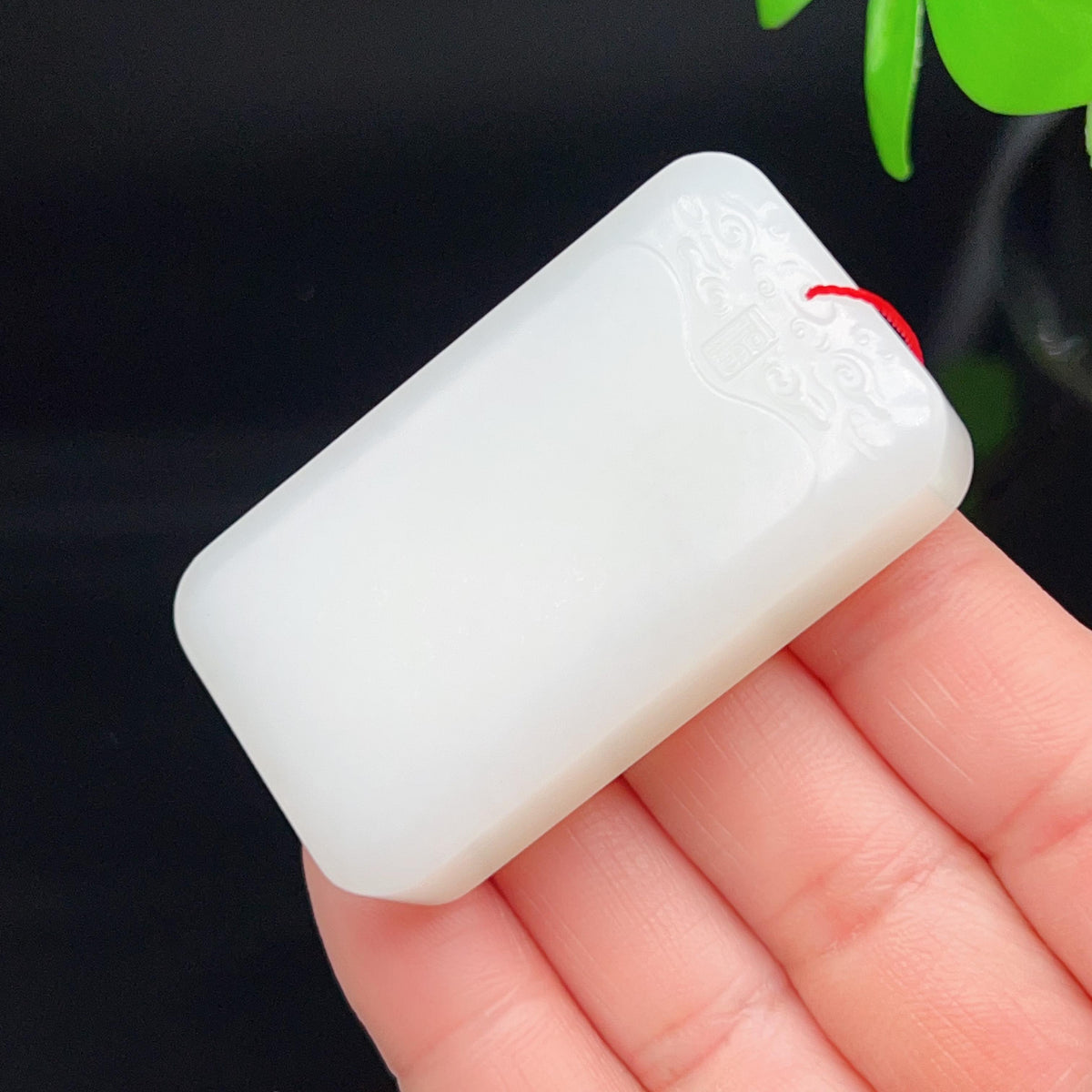 和田玉羊脂白玉平安无事牌玉牌（61.24g）