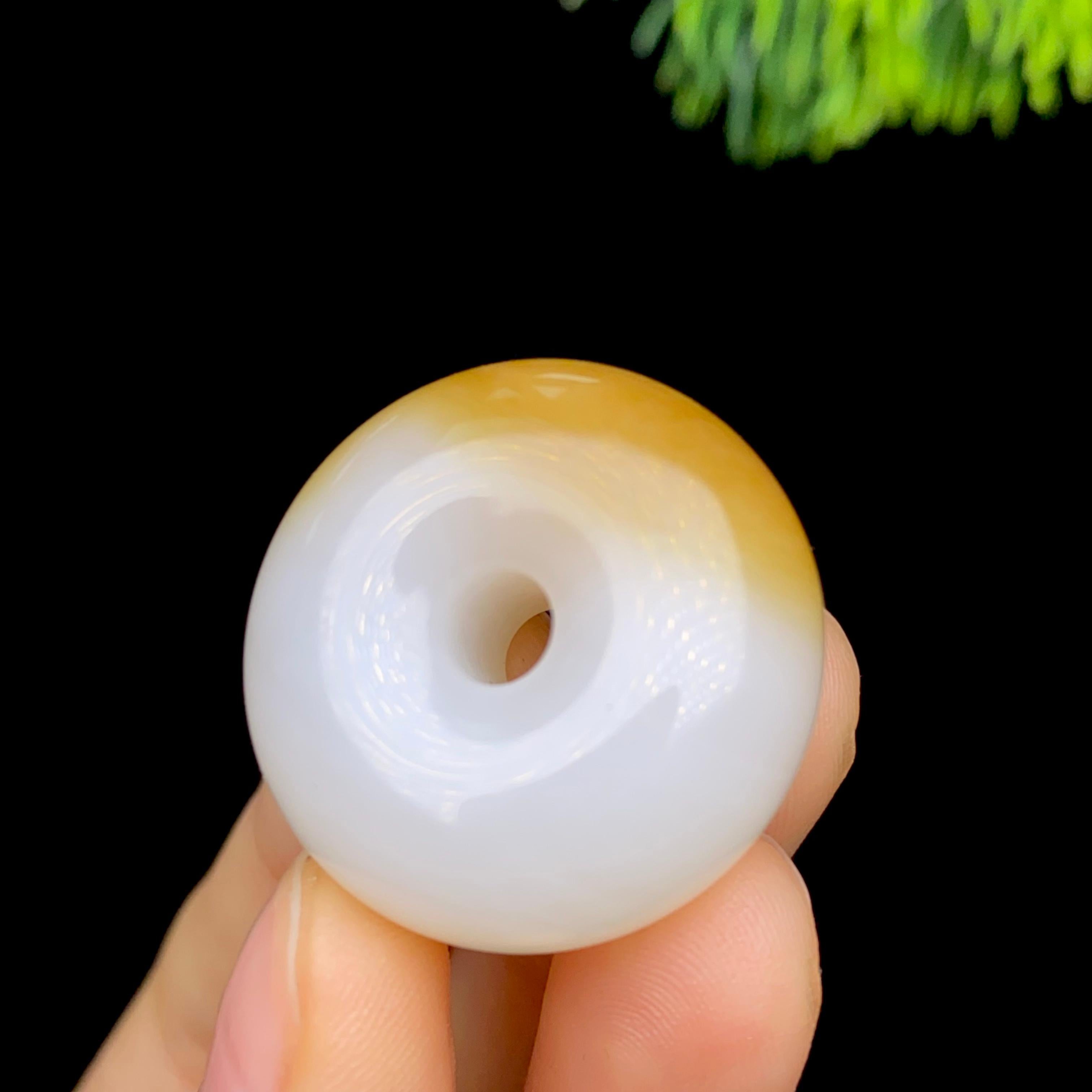 和田玉糖白平安扣12511260417（14.3g）